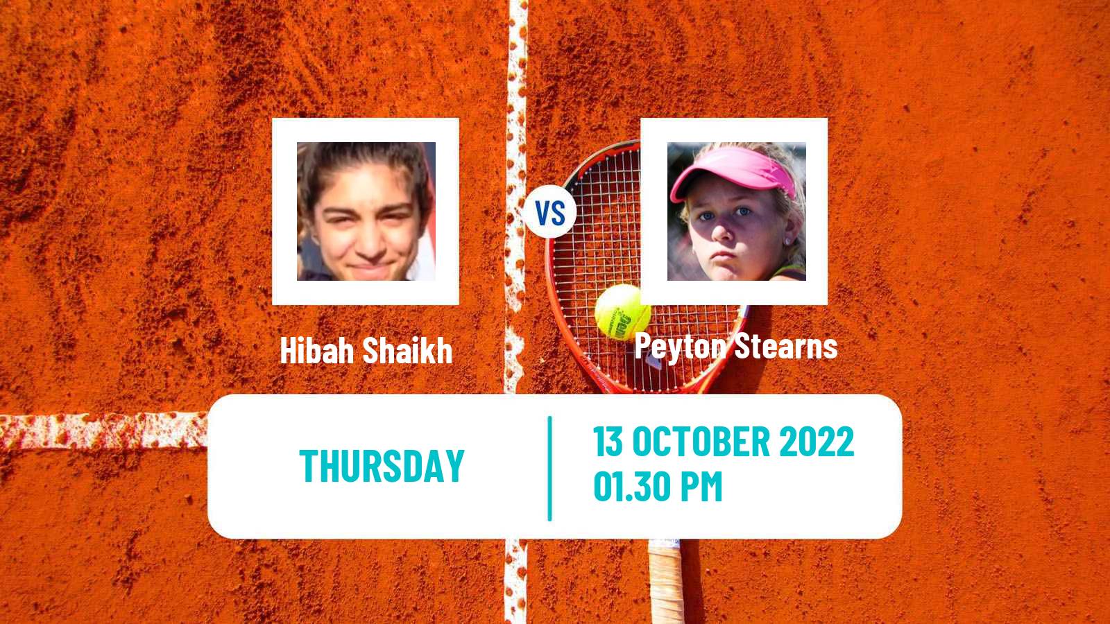 Tennis ITF Tournaments Hibah Shaikh - Peyton Stearns