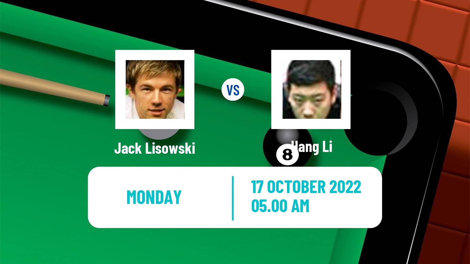 Snooker Snooker Jack Lisowski - Hang Li