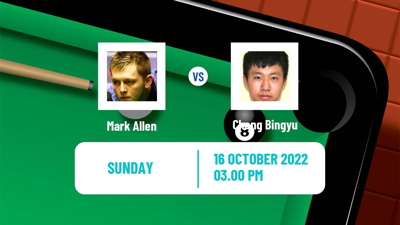 Snooker Snooker Mark Allen - Chang Bingyu