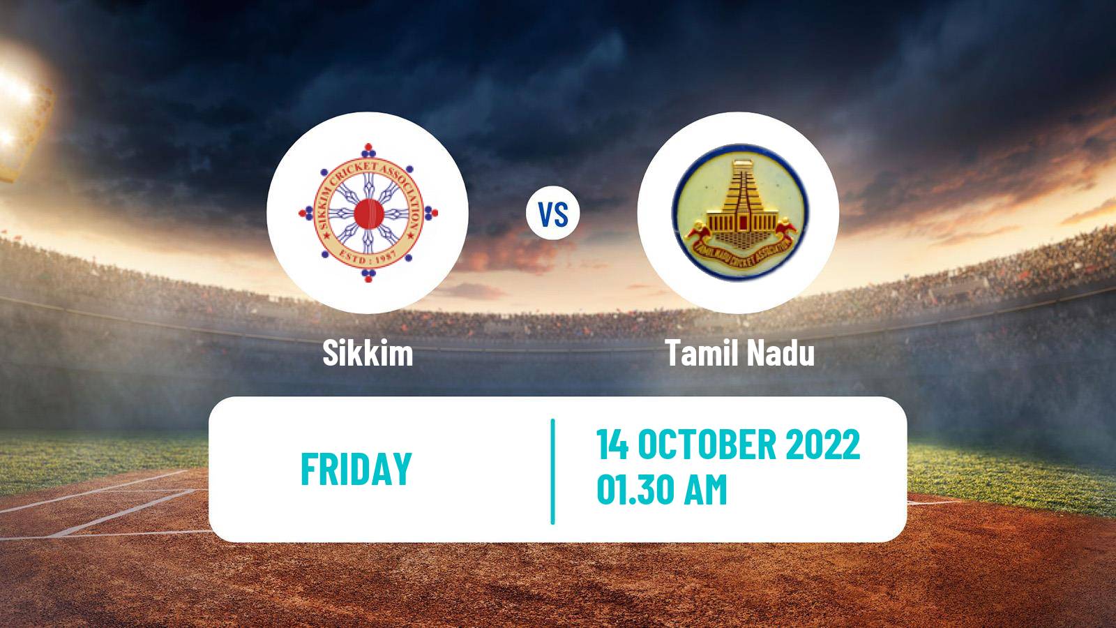 Cricket Syed Mushtaq Ali Trophy Sikkim - Tamil Nadu