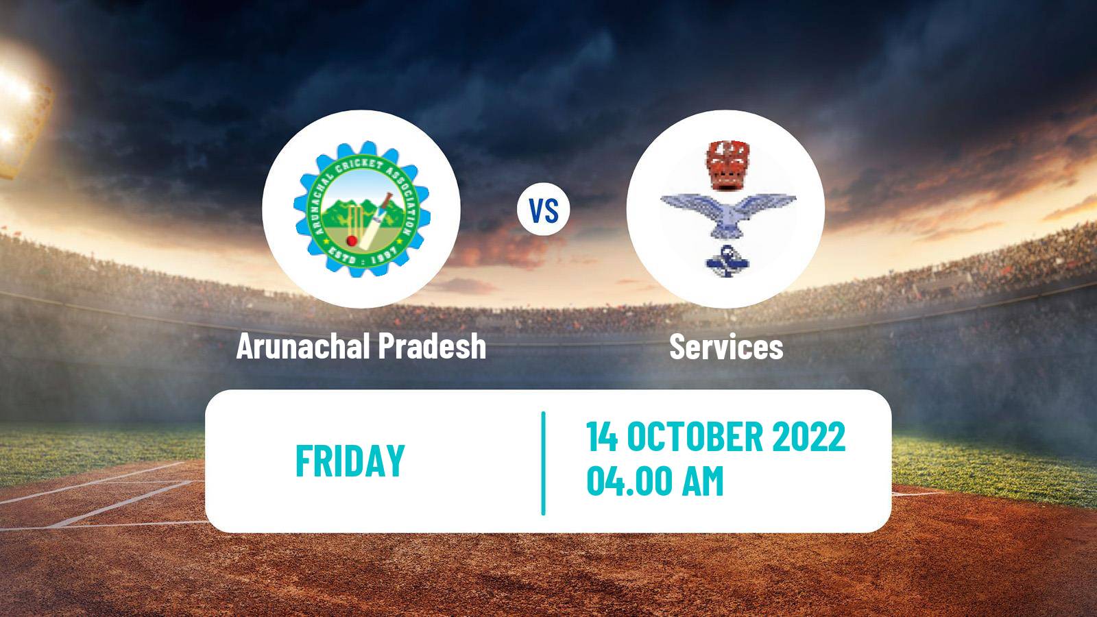 Cricket Syed Mushtaq Ali Trophy Arunachal Pradesh - Services