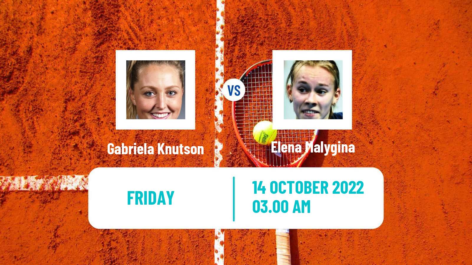 Tennis ITF Tournaments Gabriela Knutson - Elena Malygina