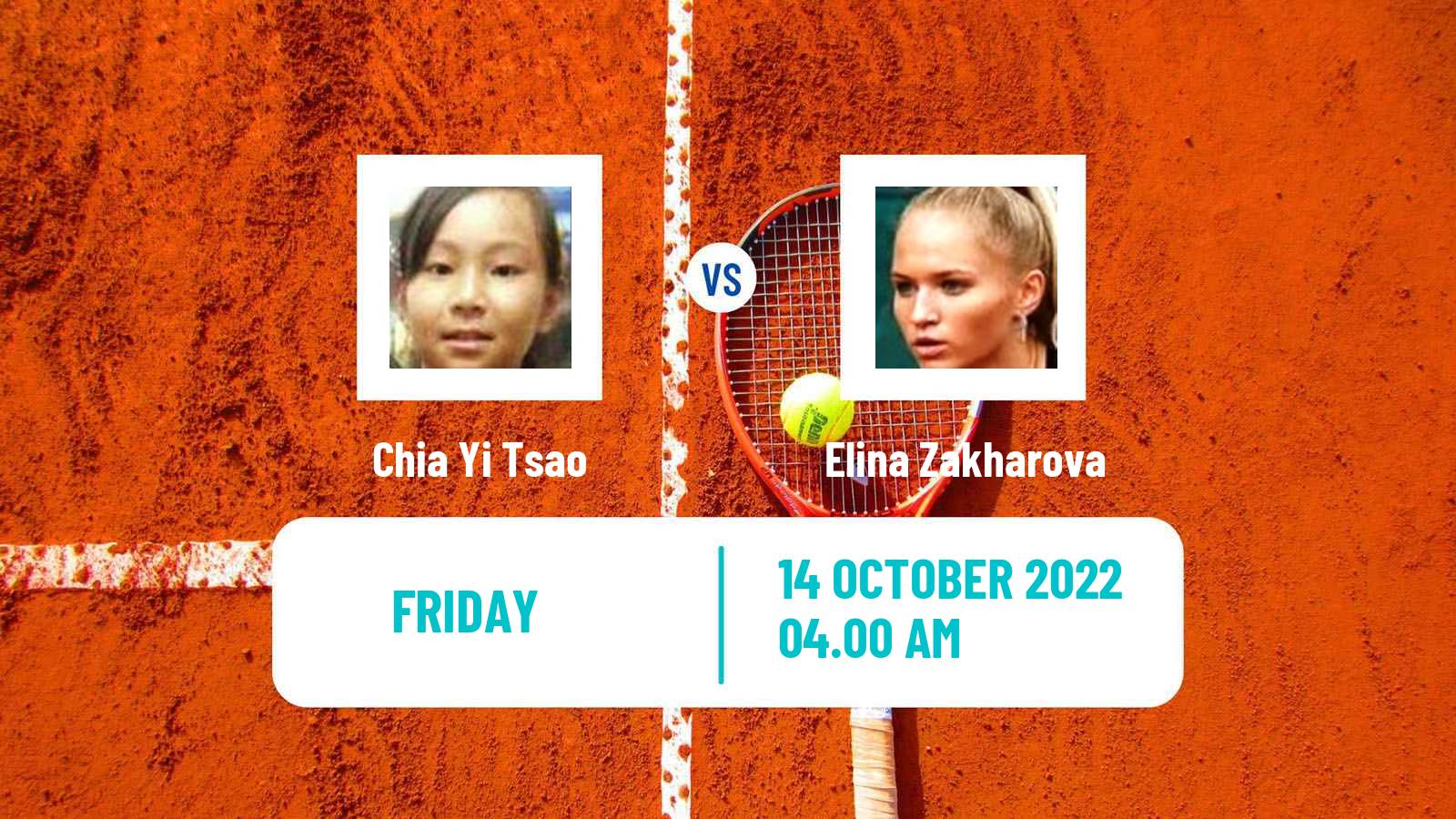 Tennis ITF Tournaments Chia Yi Tsao - Elina Zakharova