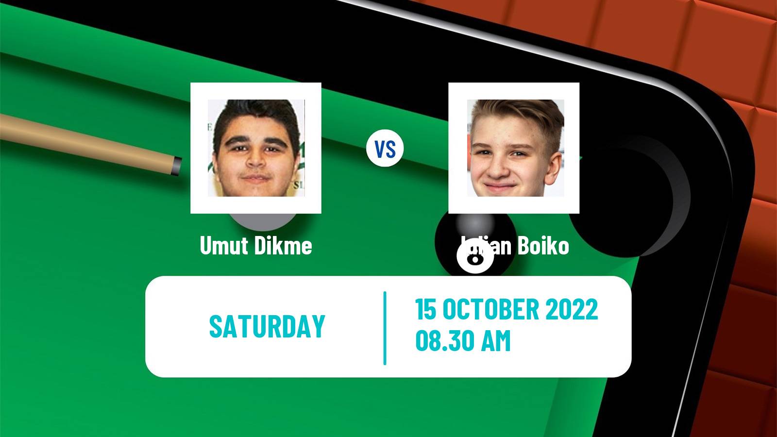 Snooker Snooker Umut Dikme - Iulian Boiko