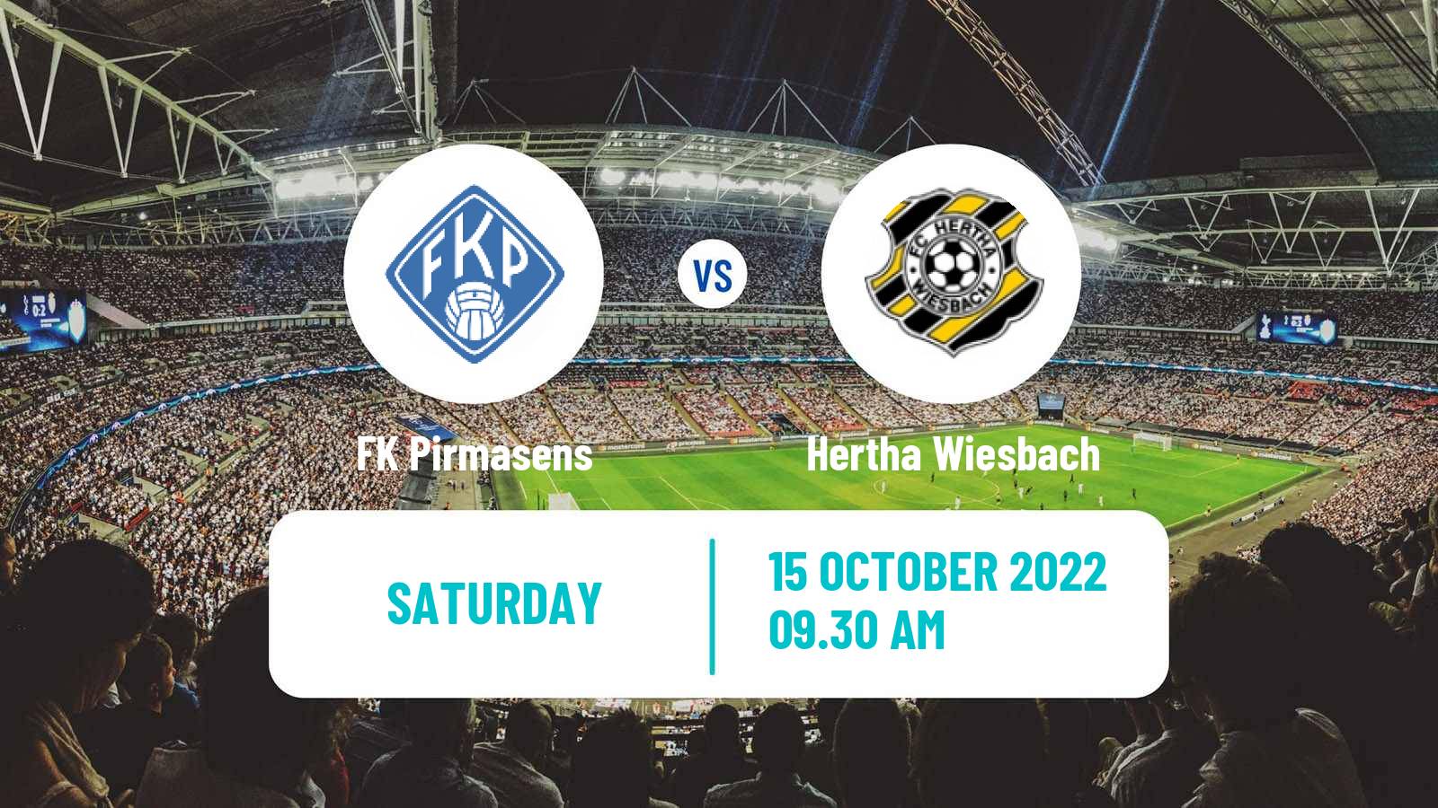 Soccer German Oberliga Rheinland-Pfalz/Saar Pirmasens - Hertha Wiesbach