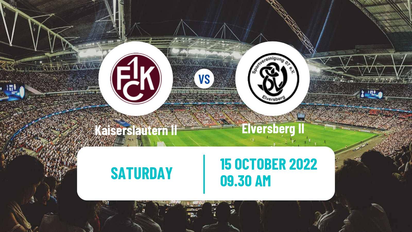 Soccer German Oberliga Rheinland-Pfalz/Saar Kaiserslautern II - Elversberg II
