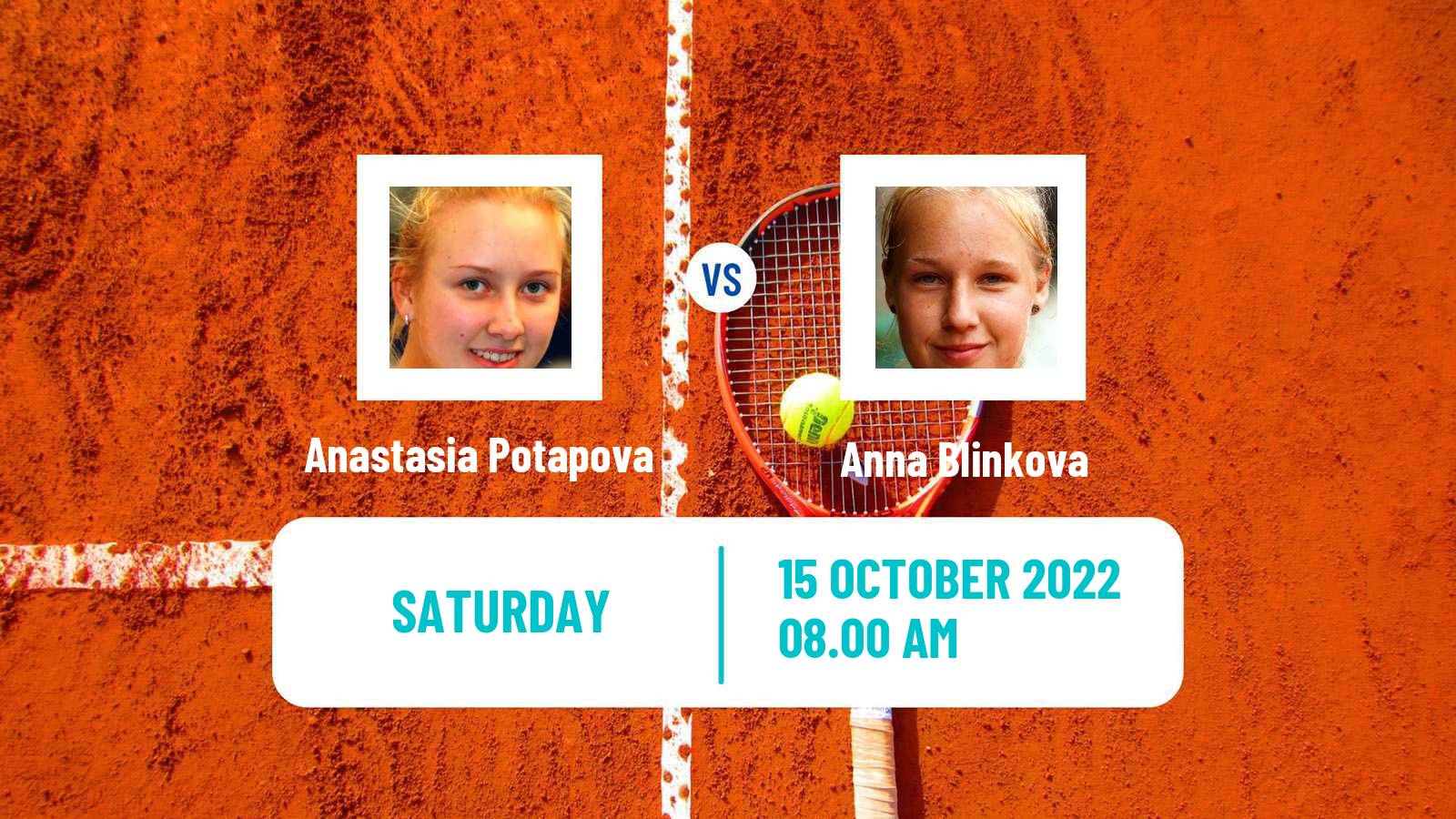 Tennis WTA Cluj Napoca Anastasia Potapova - Anna Blinkova