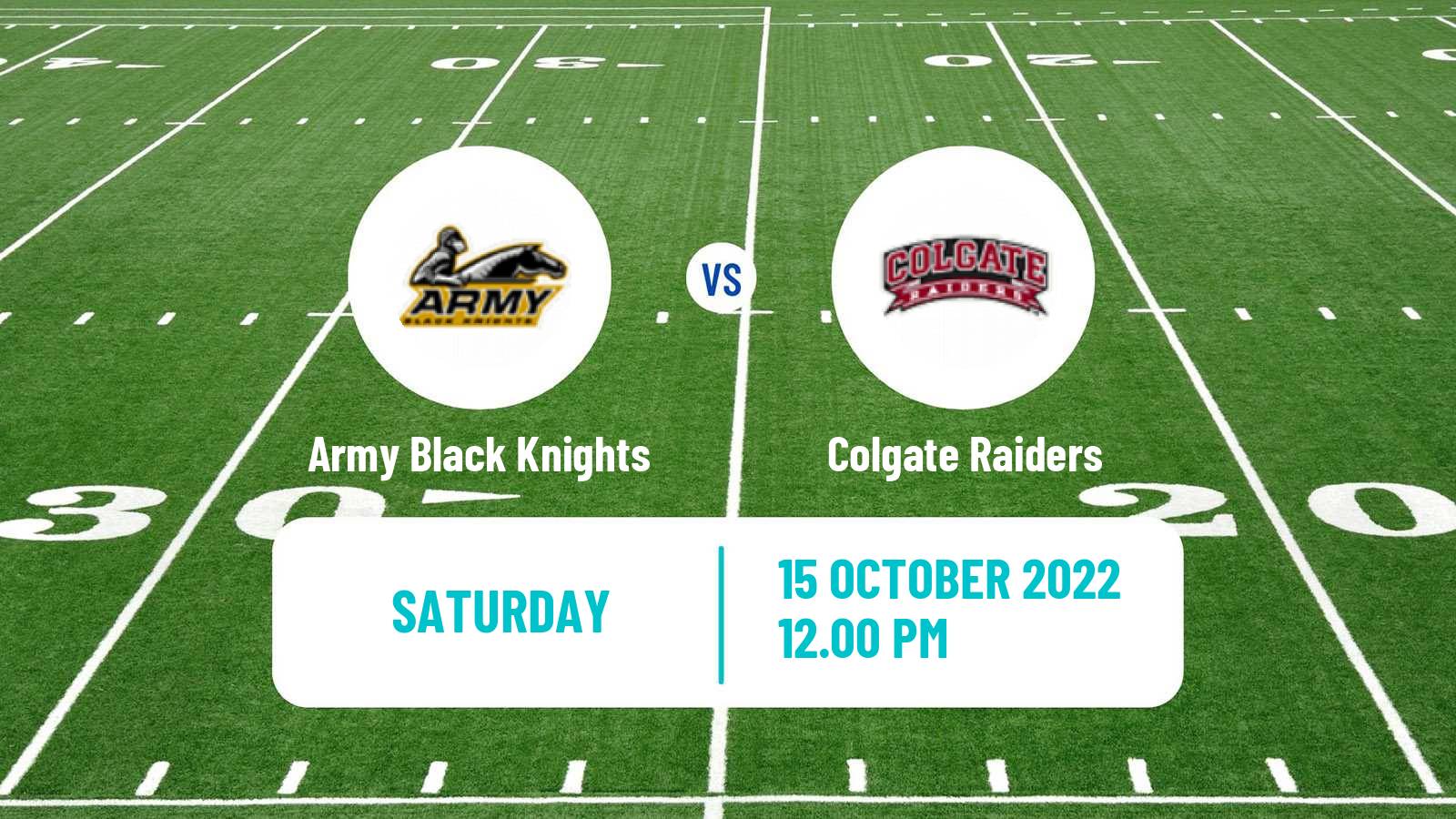 American football NCAA College Football Army Black Knights - Colgate Raiders