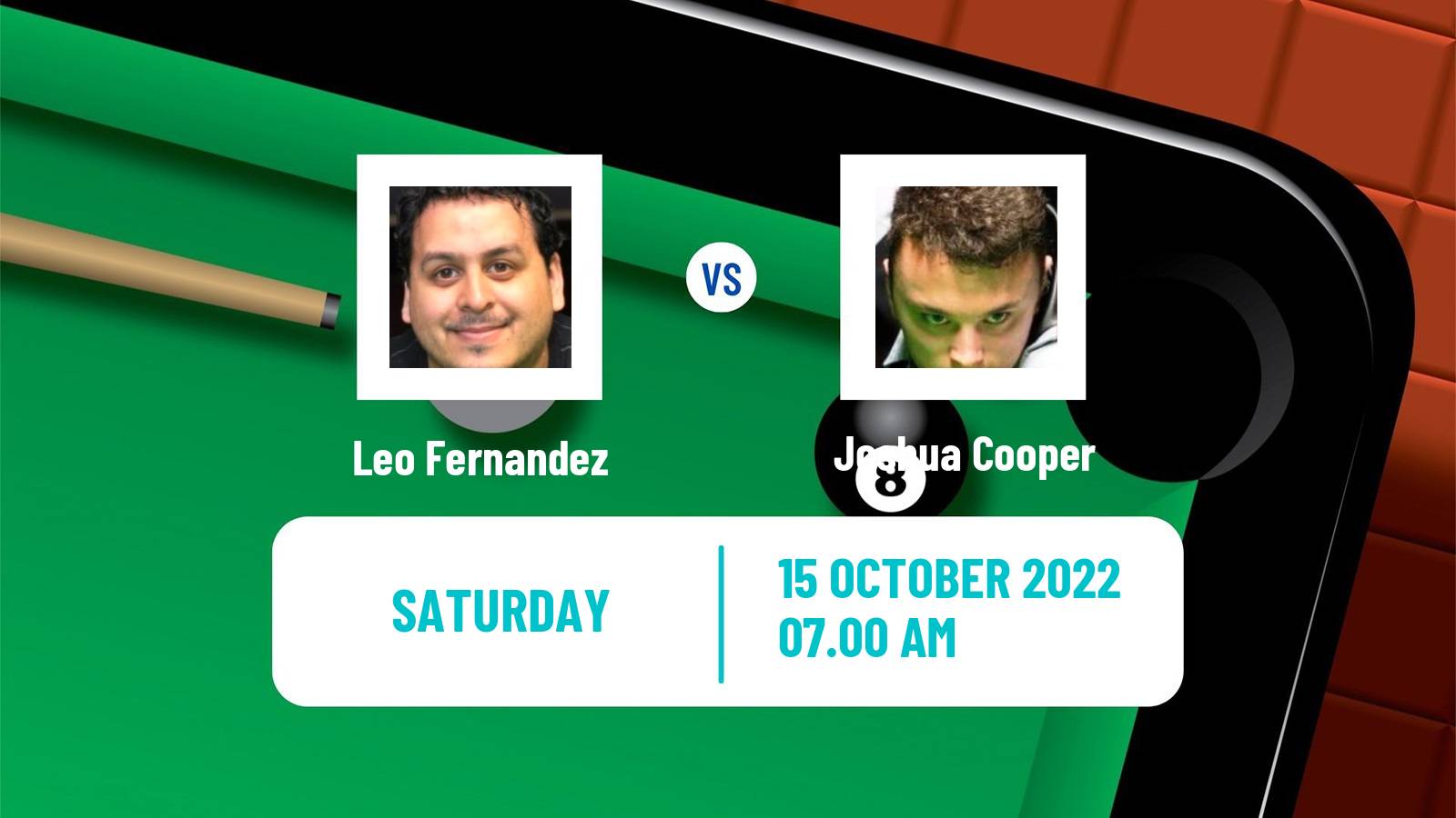 Snooker Snooker Leo Fernandez - Joshua Cooper