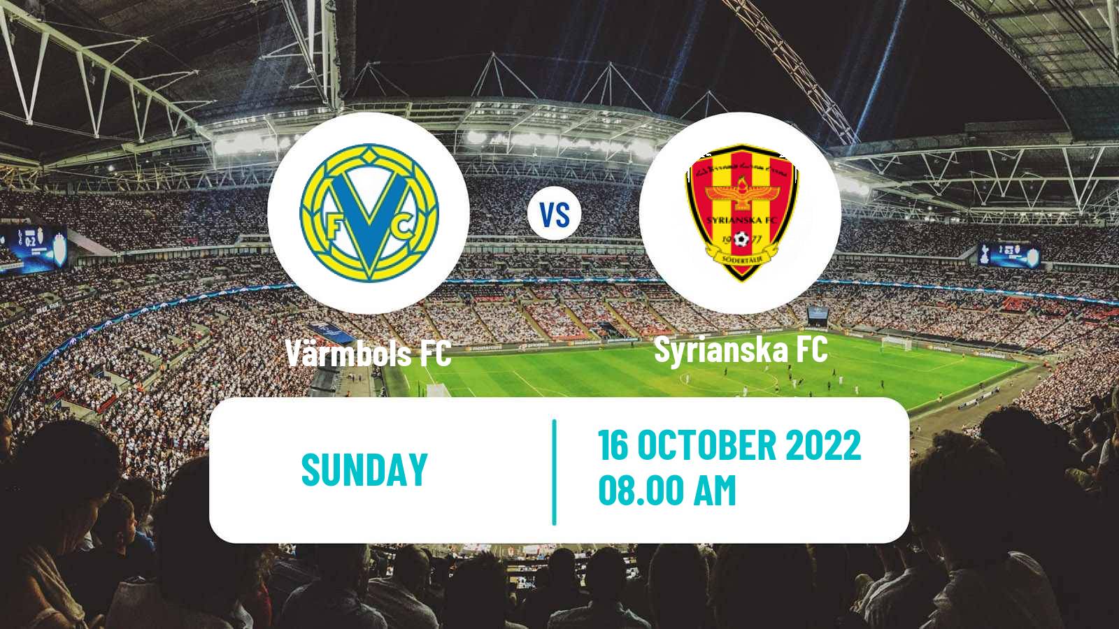 Soccer Swedish Division 2 - Södra Svealand Värmbols - Syrianska