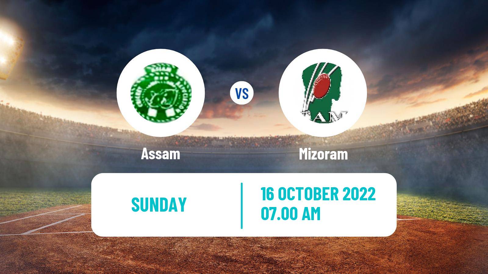Cricket Syed Mushtaq Ali Trophy Assam - Mizoram