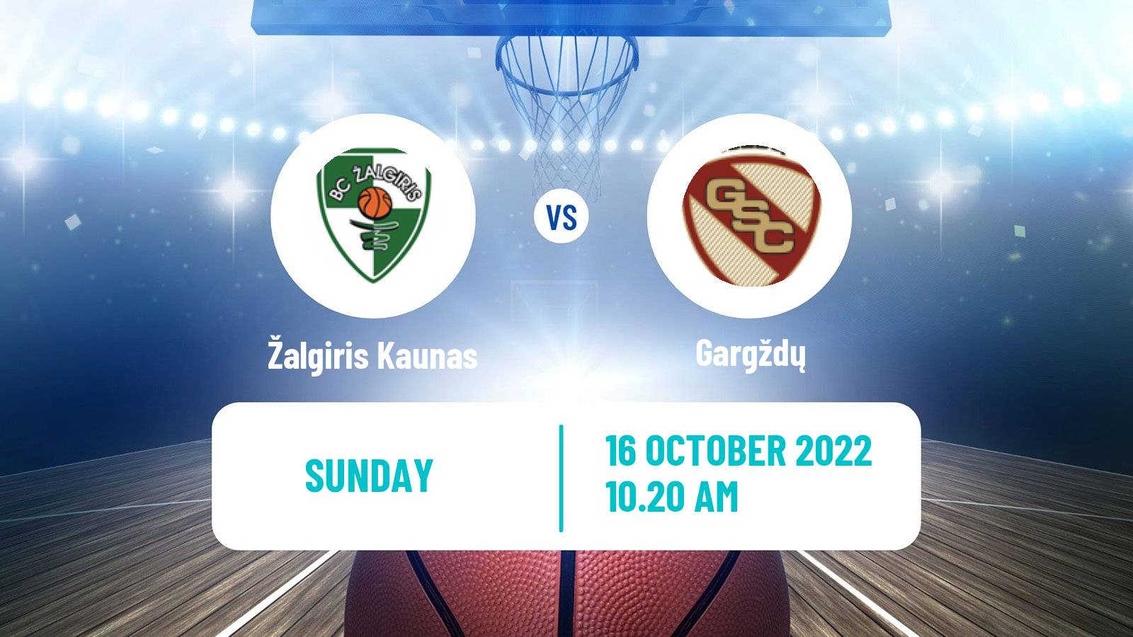 Basketball Lietuvos Krepsinio Lyga Žalgiris Kaunas - Gargždų