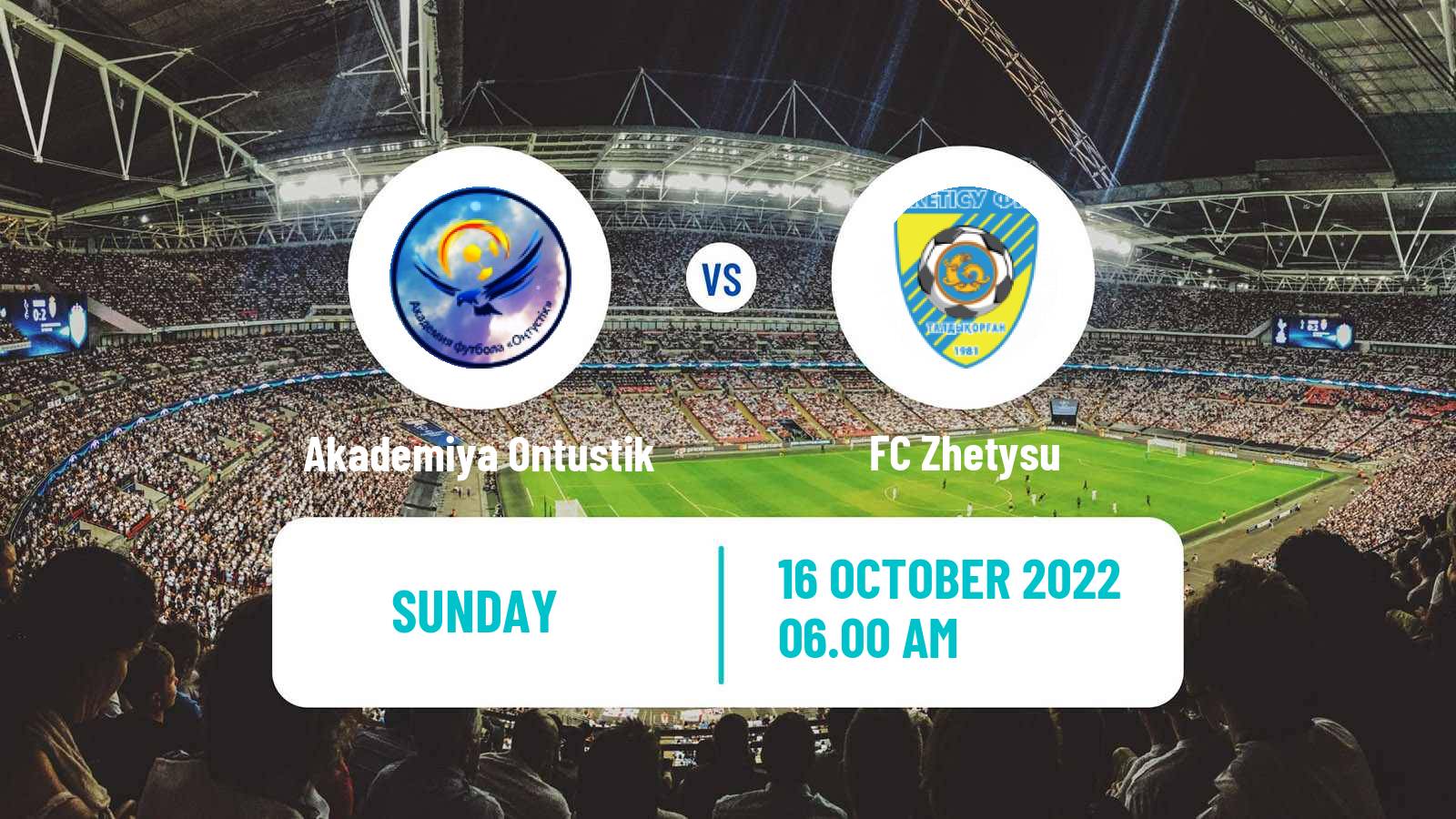 Soccer Kazakh First Division Akademiya Ontustik - Zhetysu