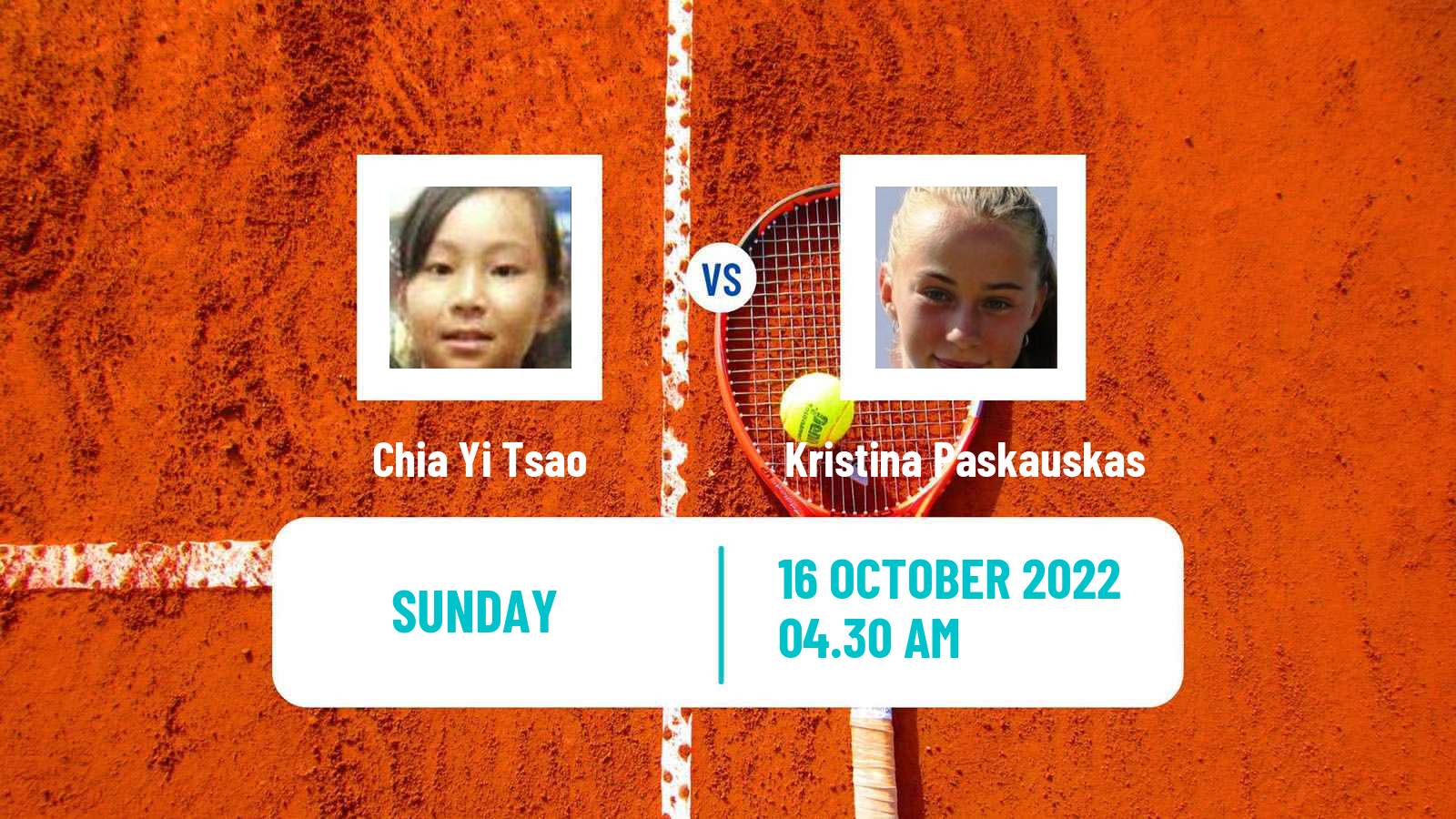 Tennis ITF Tournaments Chia Yi Tsao - Kristina Paskauskas