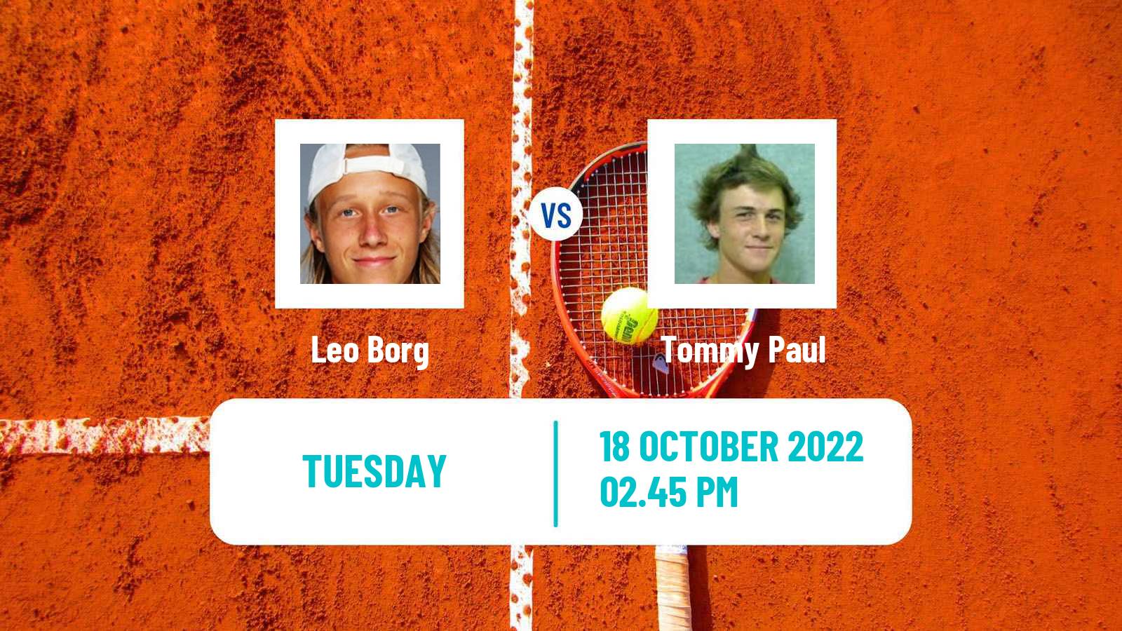 Tennis ATP Stockholm Leo Borg - Tommy Paul