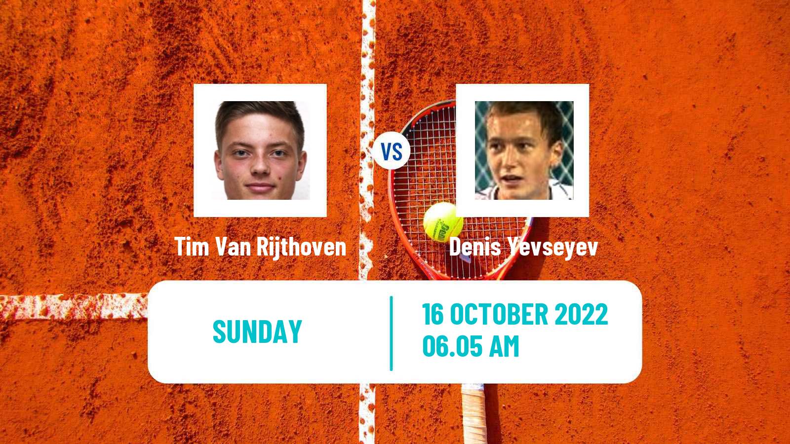 Tennis ATP Antwerp Tim Van Rijthoven - Denis Yevseyev