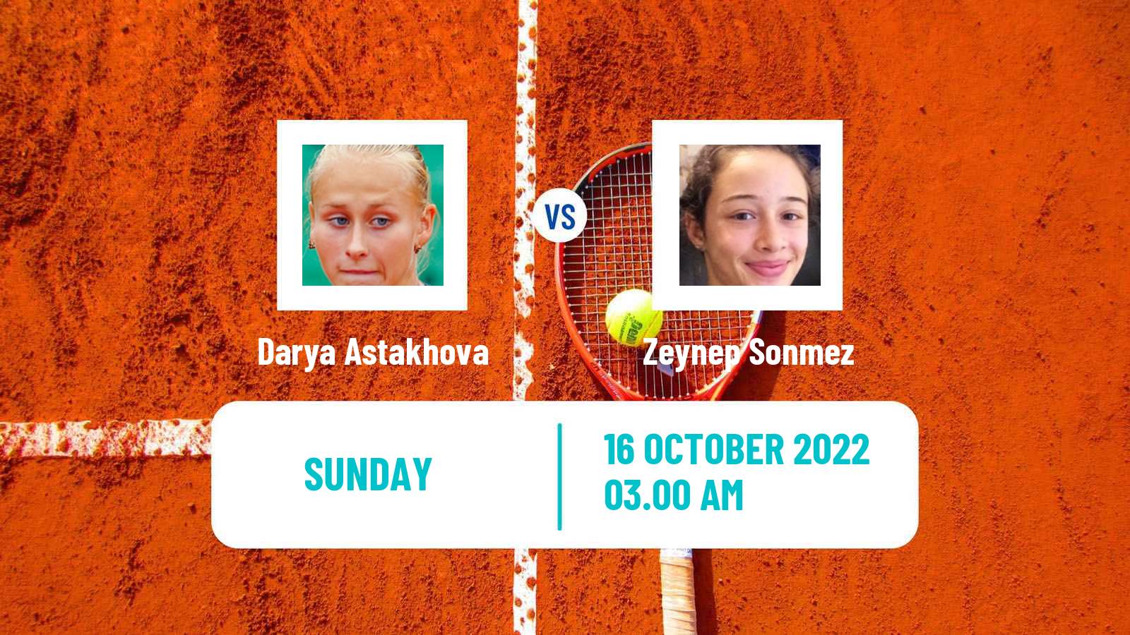 Tennis ITF Tournaments Darya Astakhova - Zeynep Sonmez