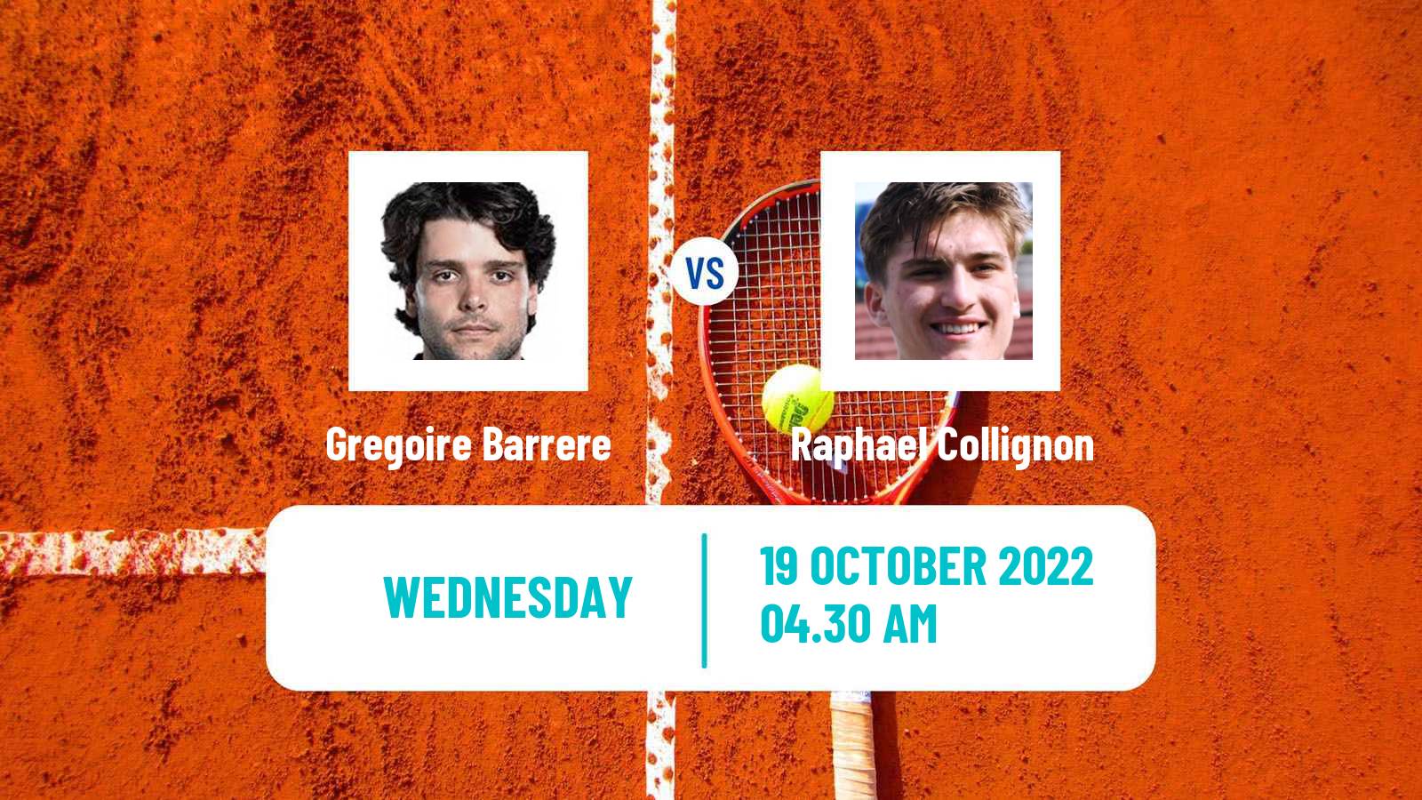 Tennis ATP Challenger Gregoire Barrere - Raphael Collignon