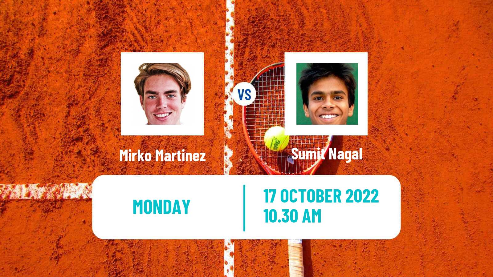 Tennis ATP Challenger Mirko Martinez - Sumit Nagal