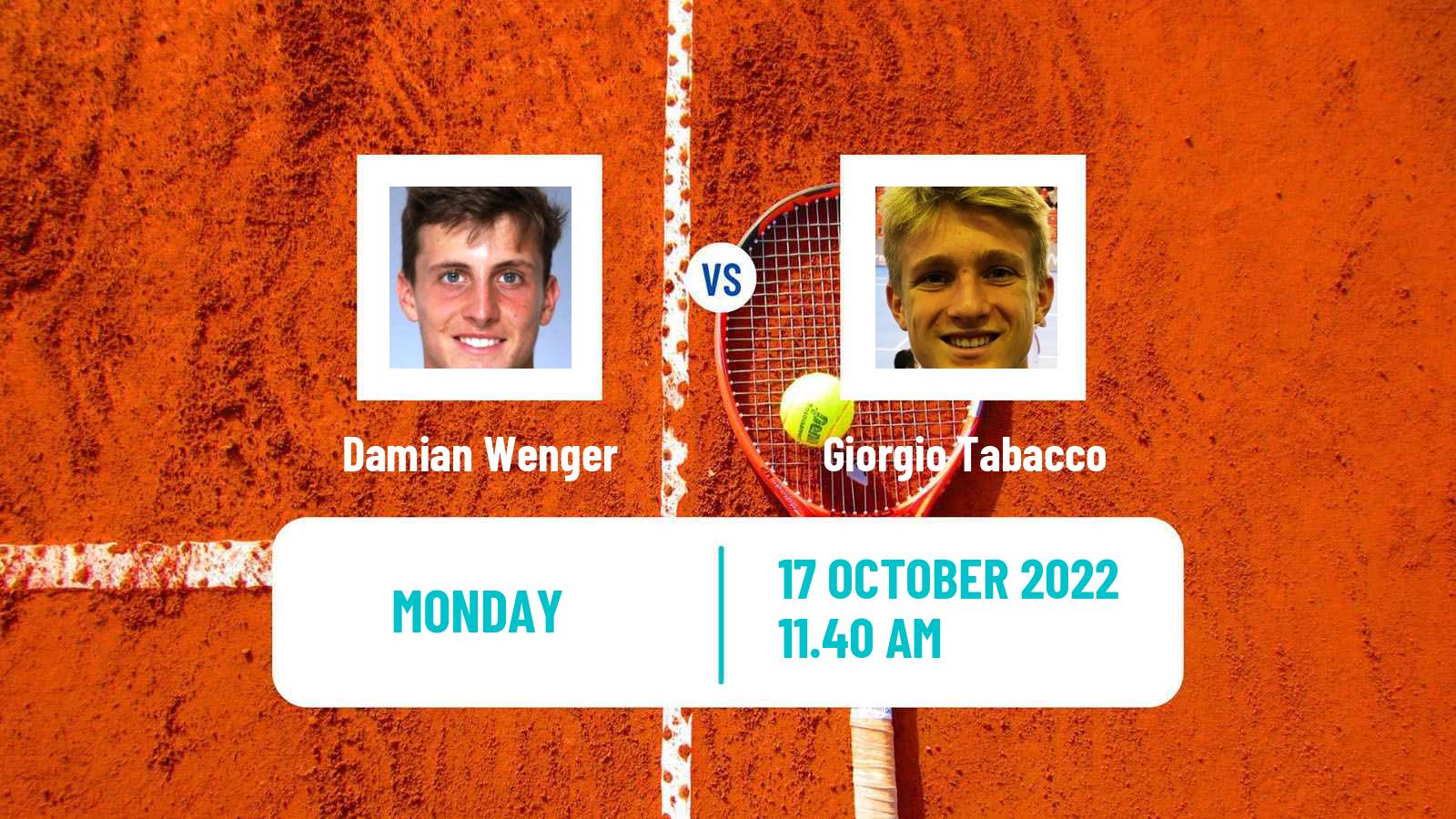 Tennis ITF Tournaments Damian Wenger - Giorgio Tabacco