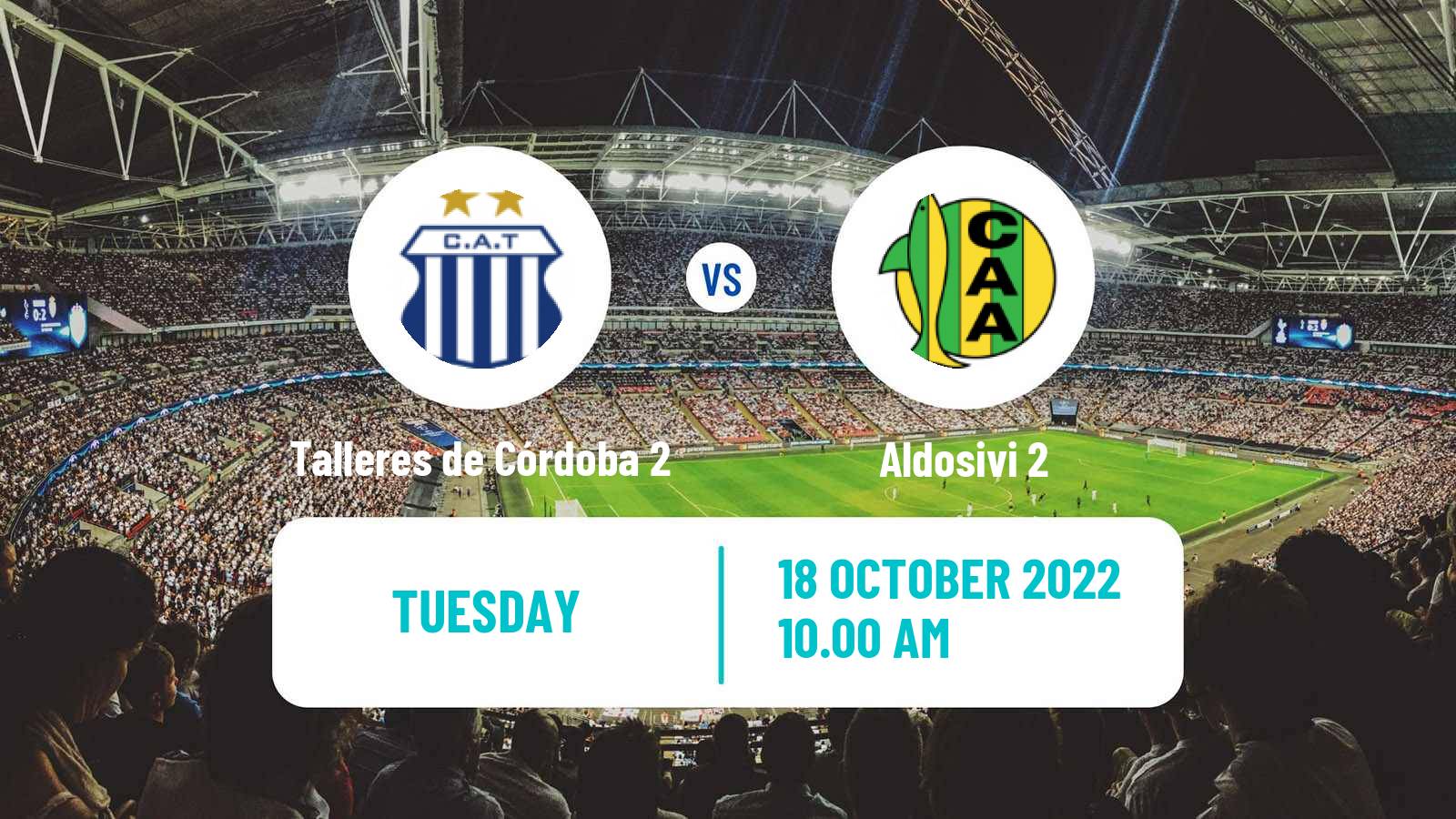 Soccer Argentinian Reserve League Talleres de Córdoba 2 - Aldosivi 2