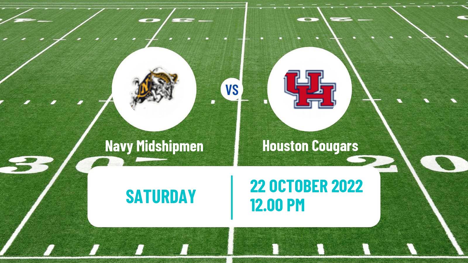 American football NCAA College Football Navy Midshipmen - Houston Cougars