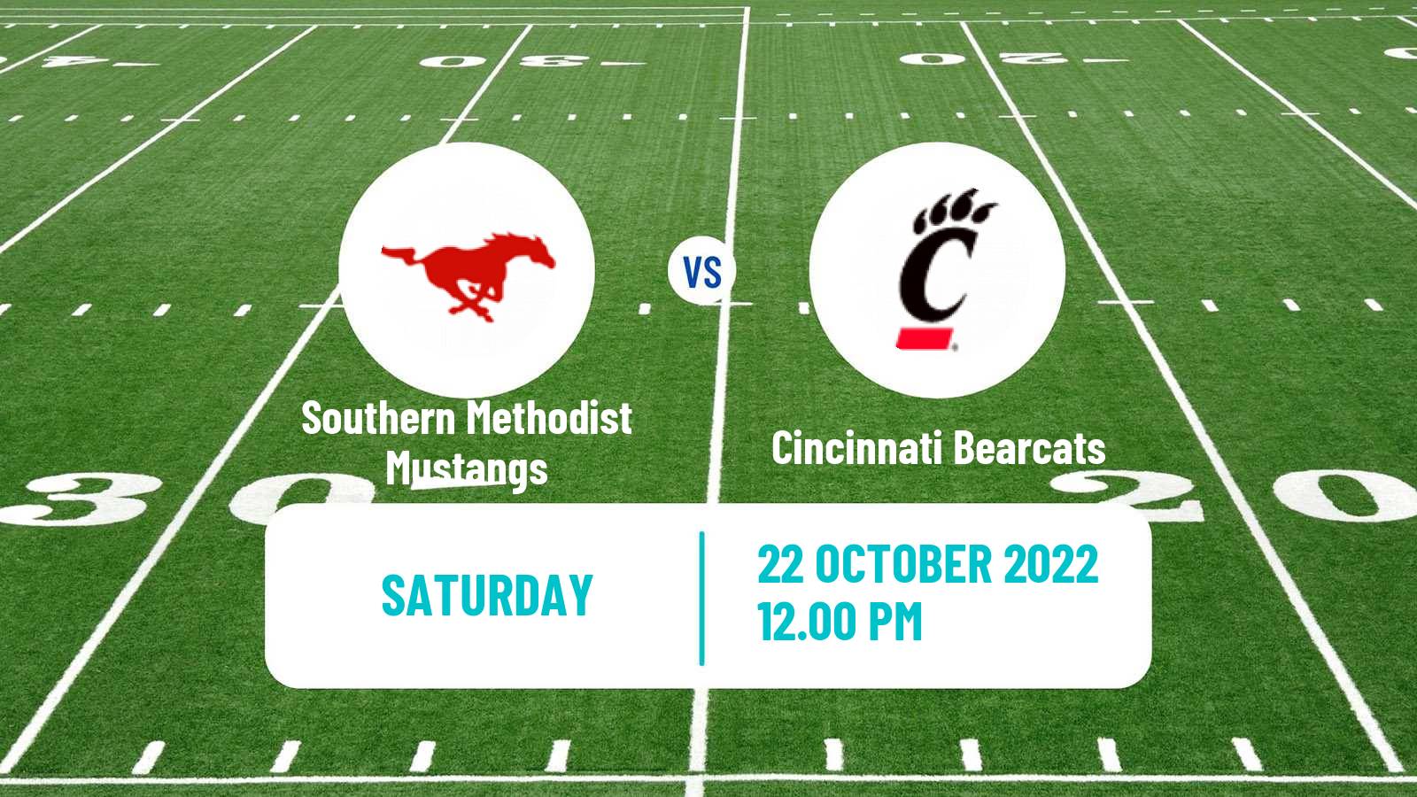 American football NCAA College Football Southern Methodist Mustangs - Cincinnati Bearcats
