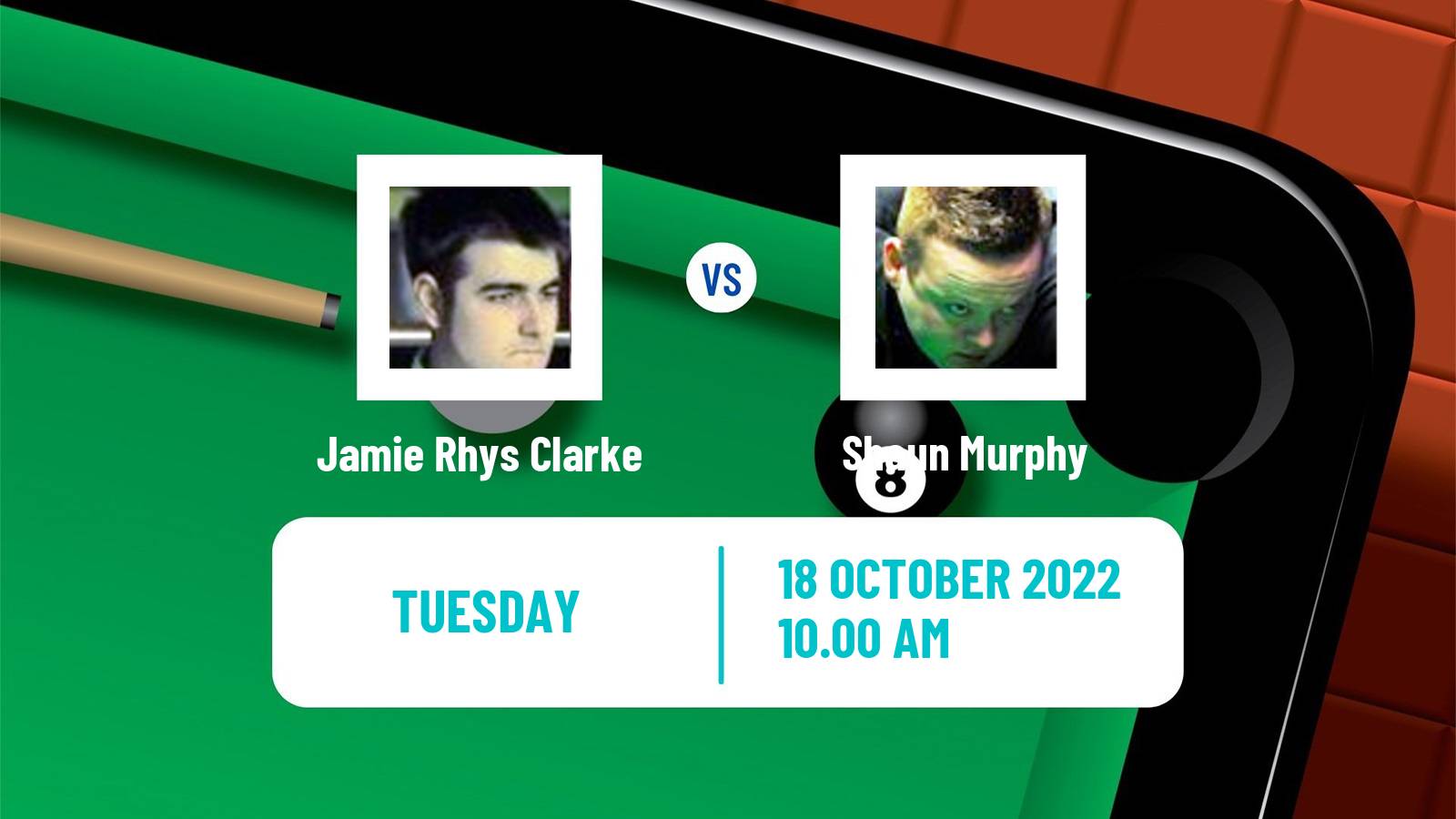 Snooker Snooker Jamie Rhys Clarke - Shaun Murphy