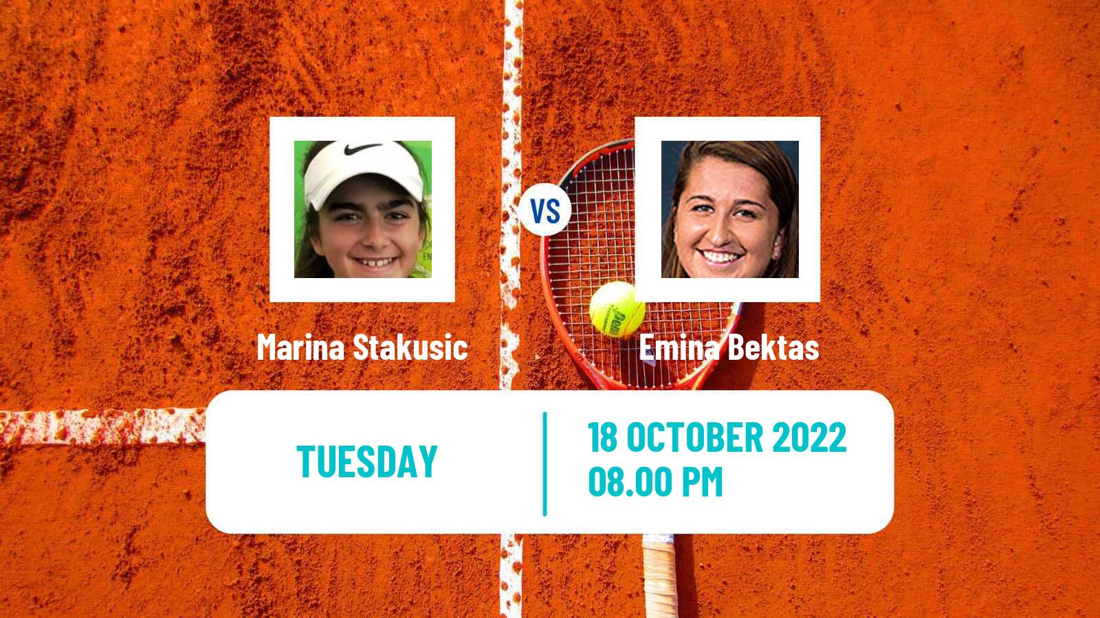 Tennis ITF Tournaments Marina Stakusic - Emina Bektas