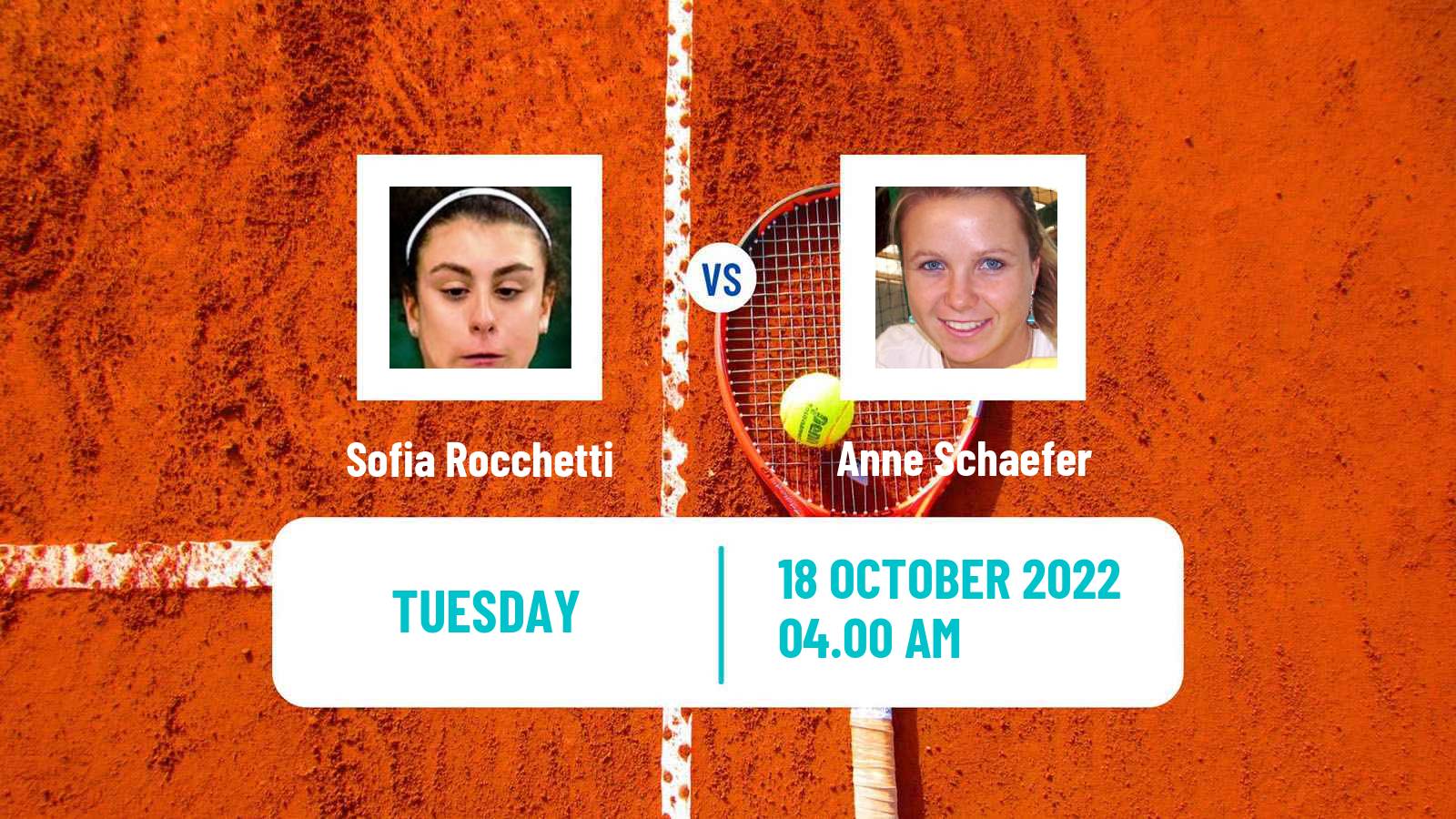 Tennis ITF Tournaments Sofia Rocchetti - Anne Schaefer