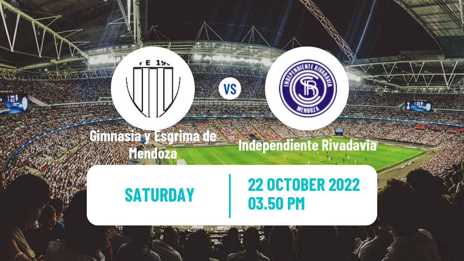 Soccer Argentinian Primera Nacional Gimnasia y Esgrima de Mendoza - Independiente Rivadavia