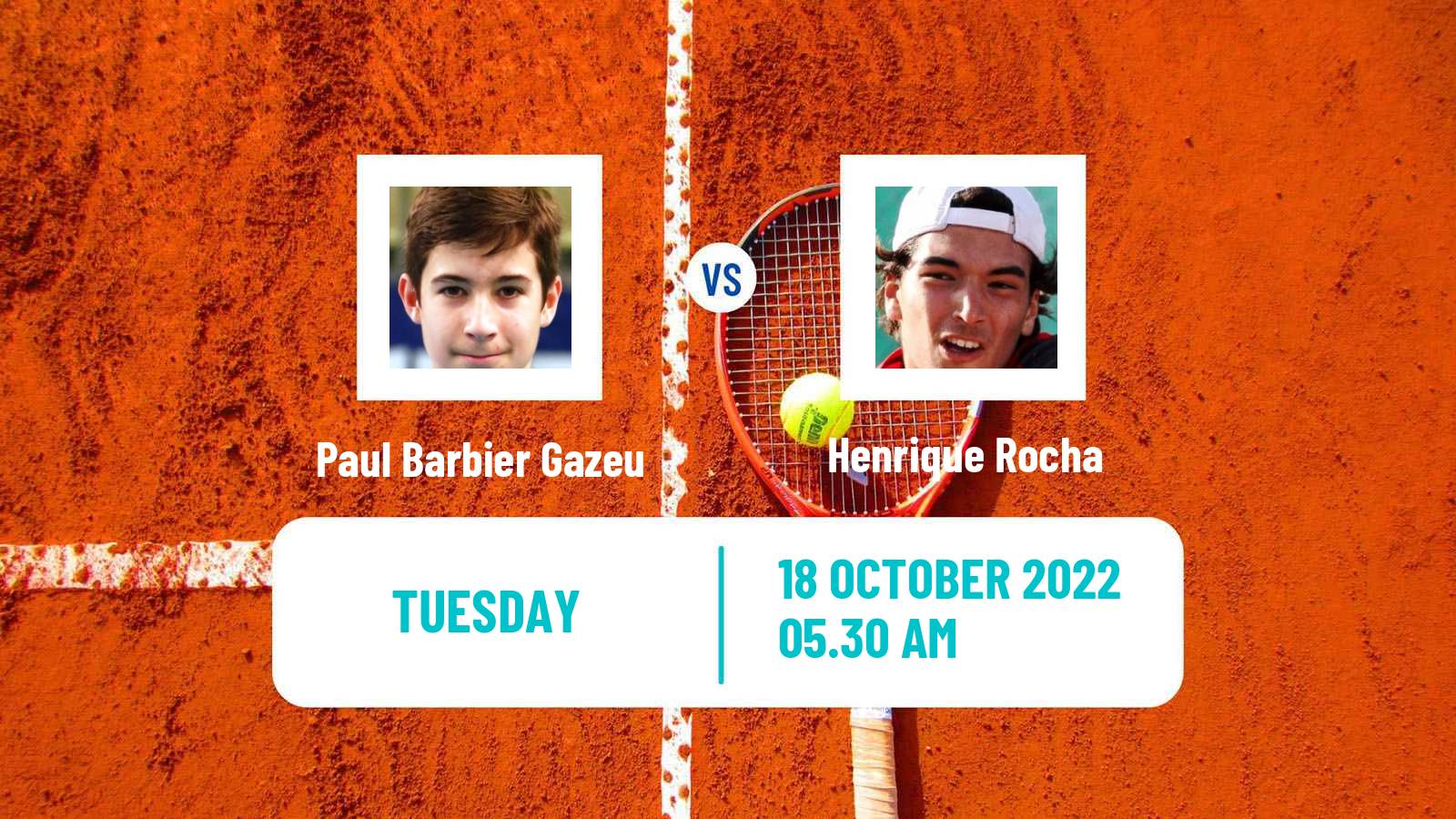 Tennis ITF Tournaments Paul Barbier Gazeu - Henrique Rocha