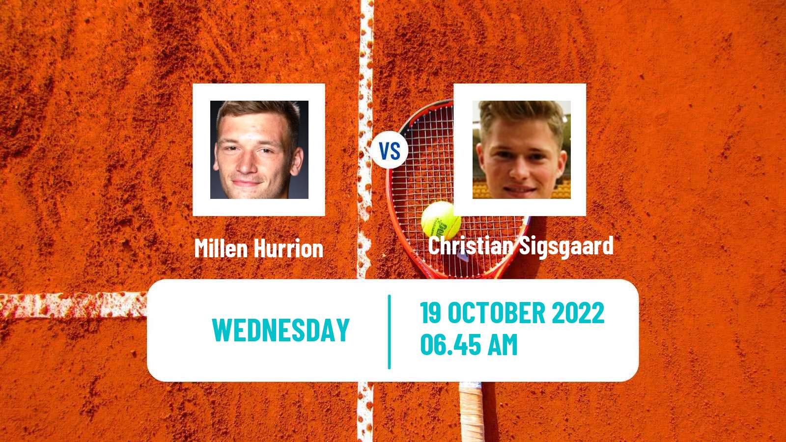 Tennis ITF Tournaments Millen Hurrion - Christian Sigsgaard