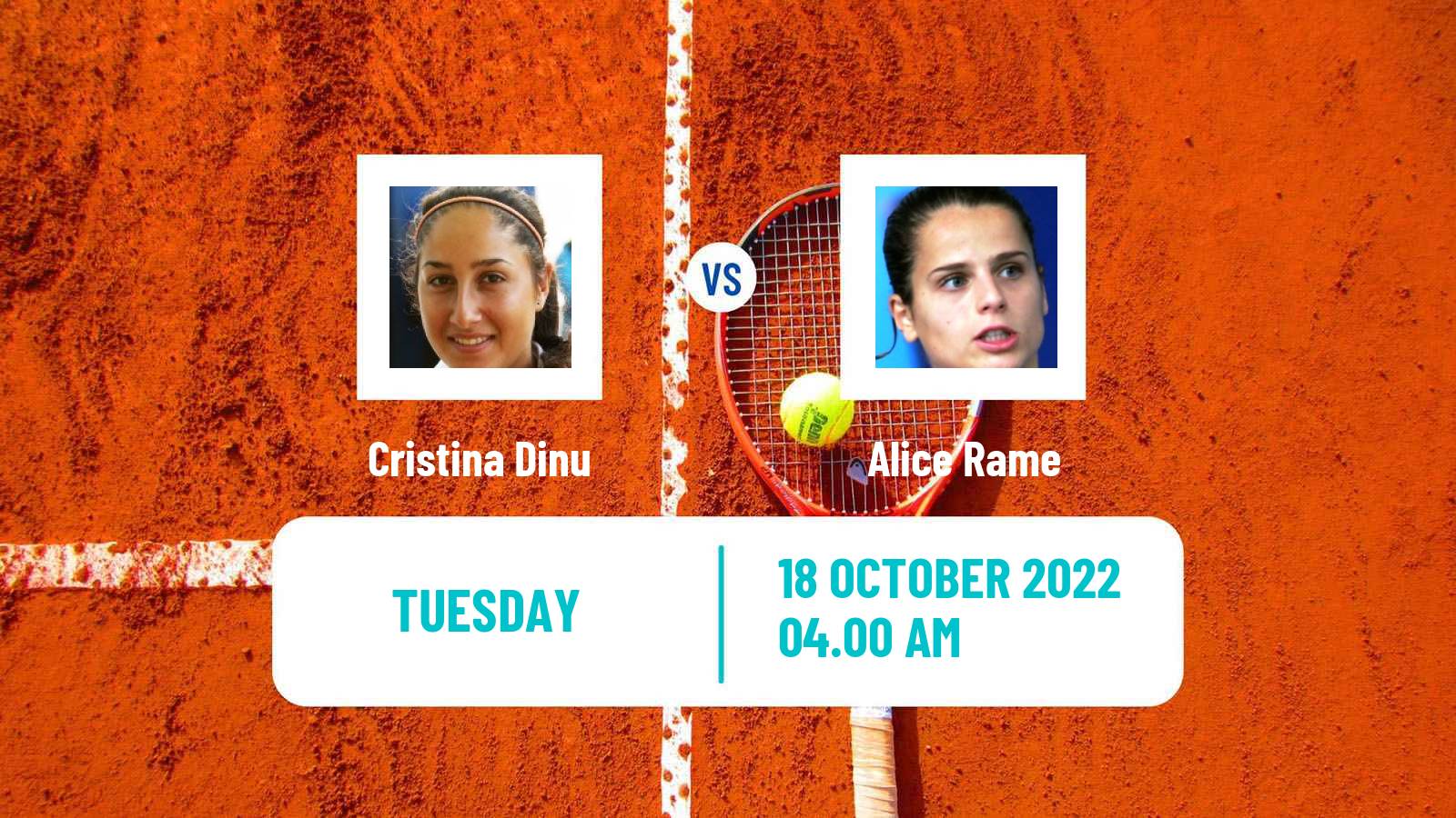 Tennis ITF Tournaments Cristina Dinu - Alice Rame