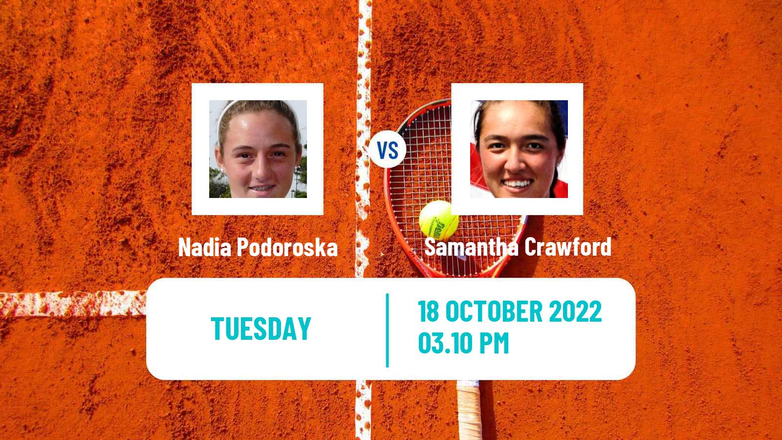 Tennis ITF Tournaments Nadia Podoroska - Samantha Crawford