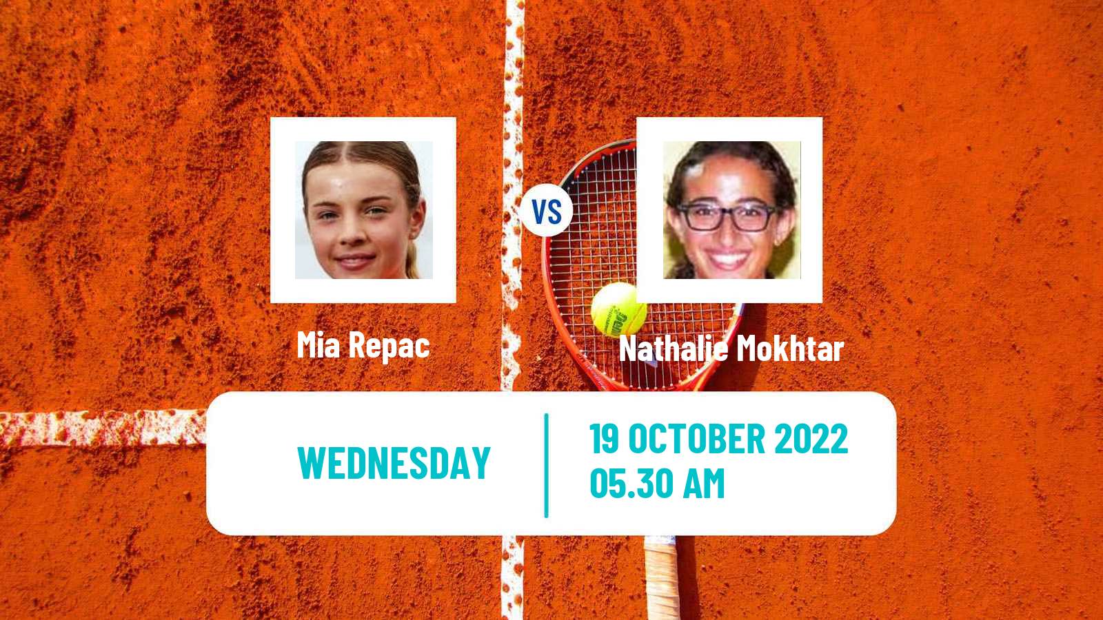 Tennis ITF Tournaments Mia Repac - Nathalie Mokhtar