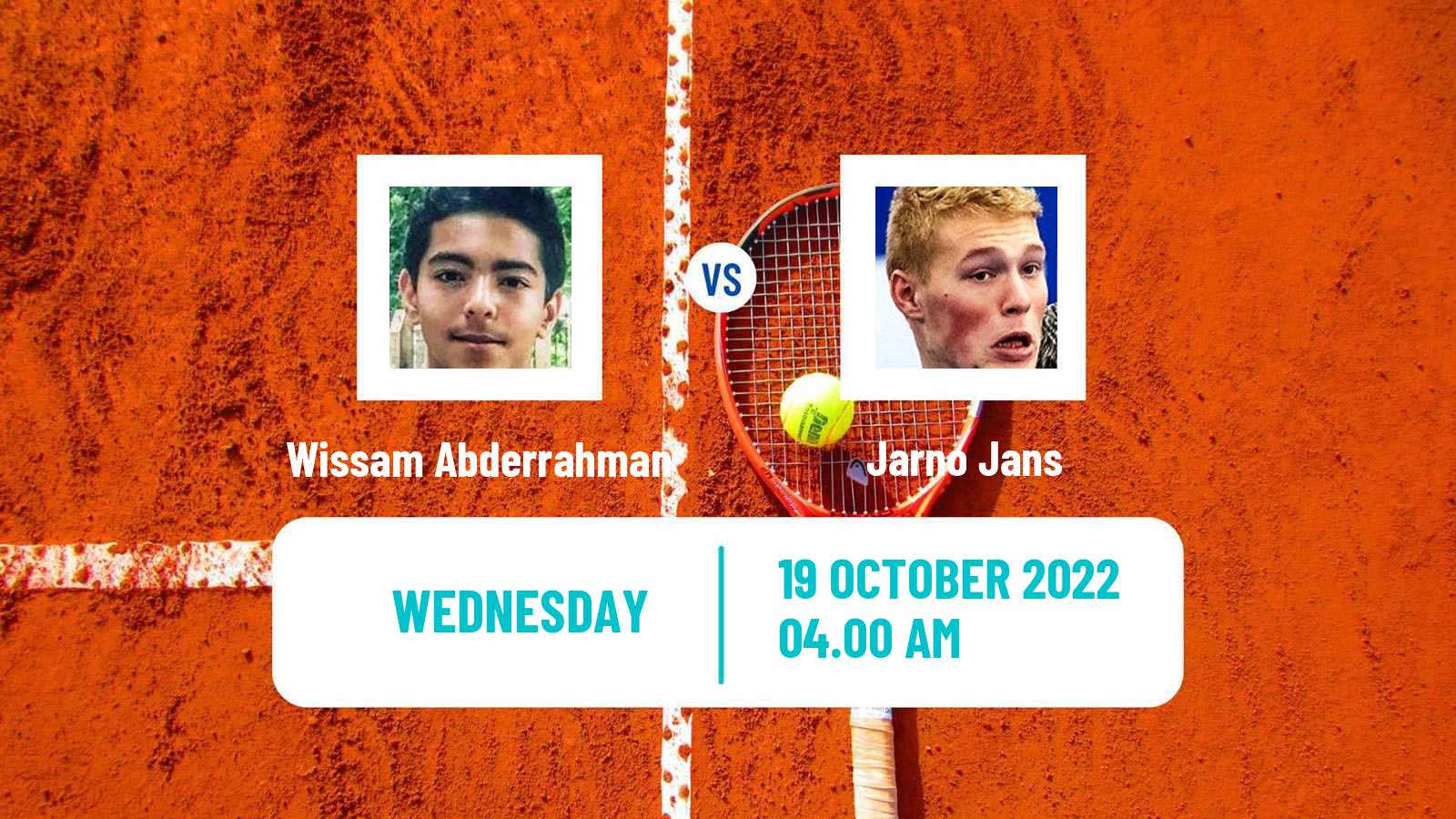 Tennis ITF Tournaments Wissam Abderrahman - Jarno Jans