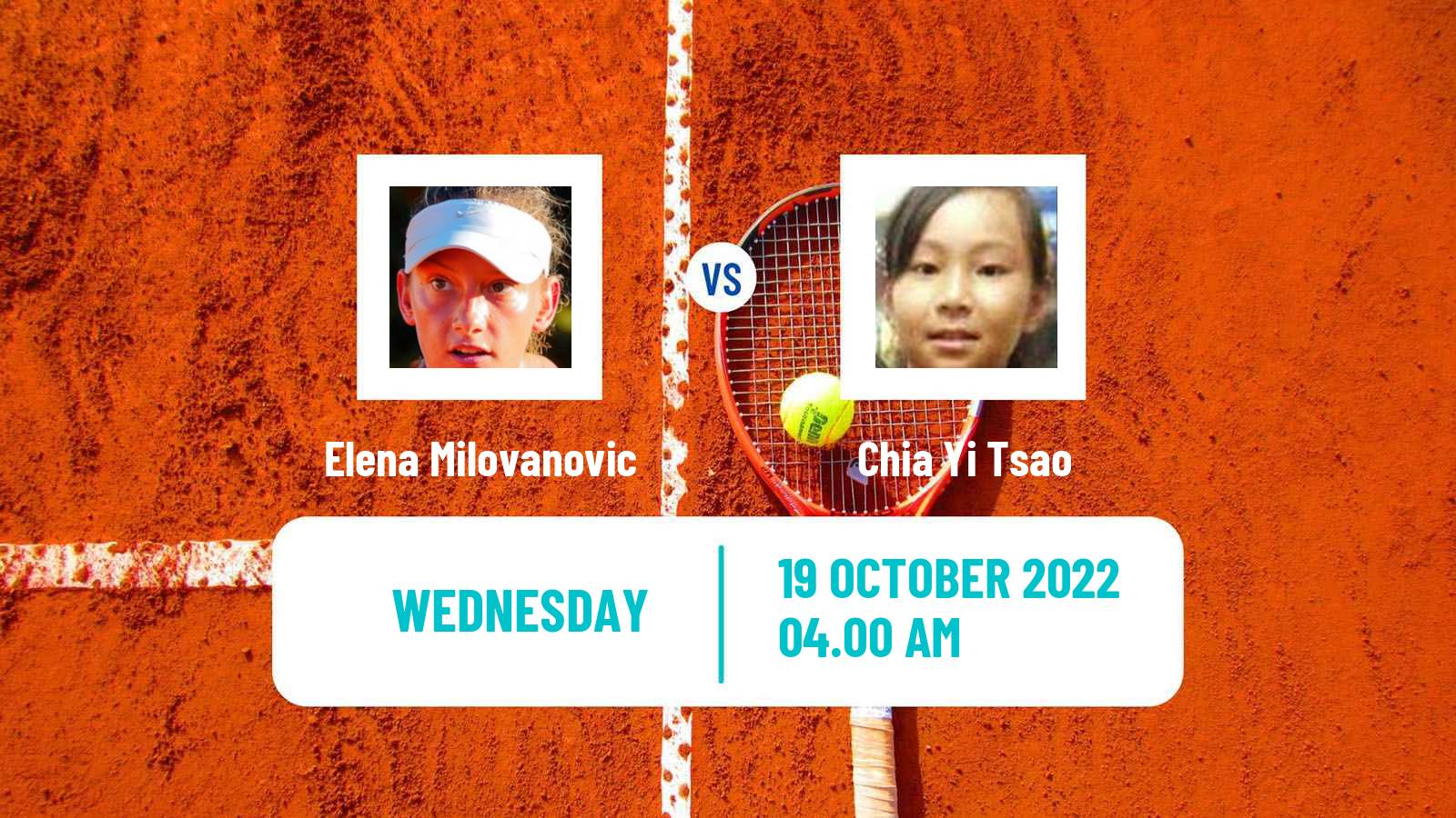 Tennis ITF Tournaments Elena Milovanovic - Chia Yi Tsao