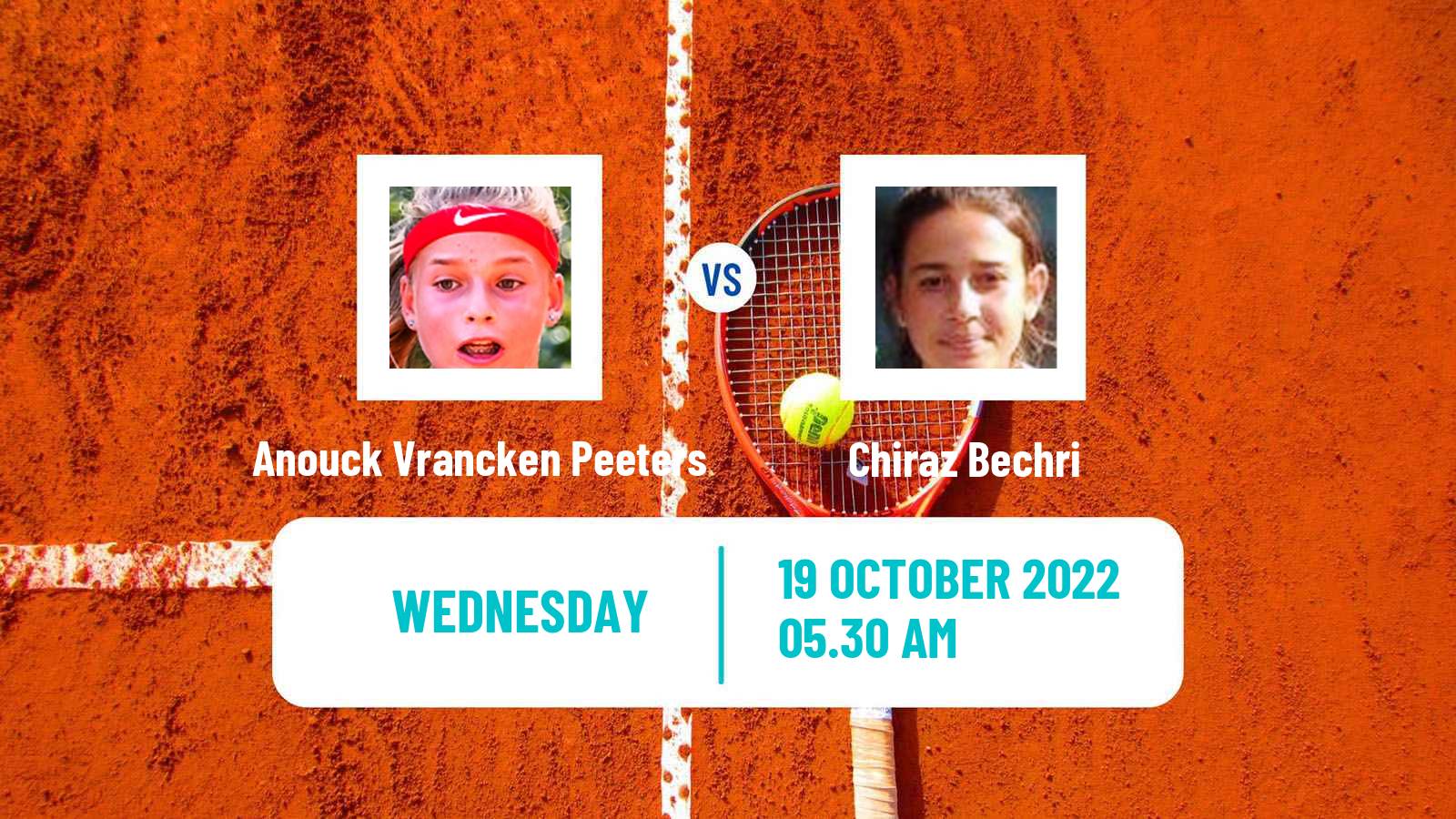 Tennis ITF Tournaments Anouck Vrancken Peeters - Chiraz Bechri