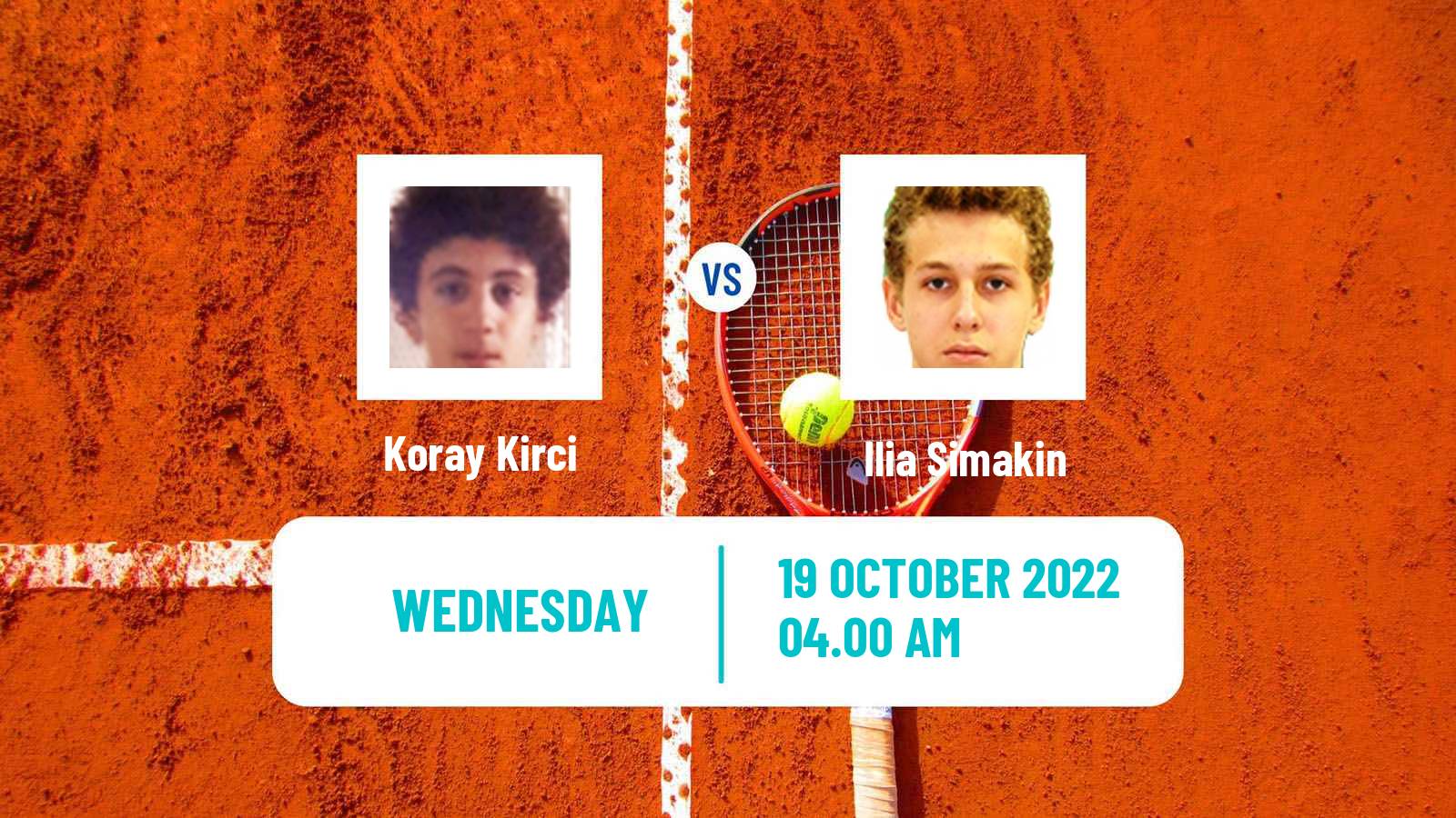 Tennis ITF Tournaments Koray Kirci - Ilia Simakin