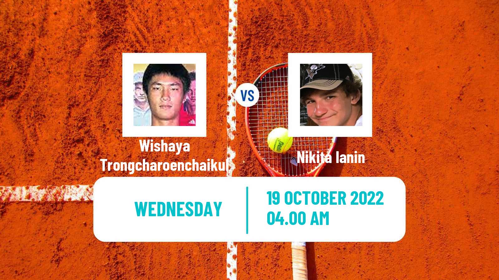 Tennis ITF Tournaments Wishaya Trongcharoenchaikul - Nikita Ianin