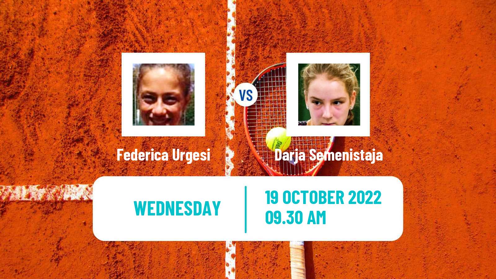 Tennis ITF Tournaments Federica Urgesi - Darja Semenistaja