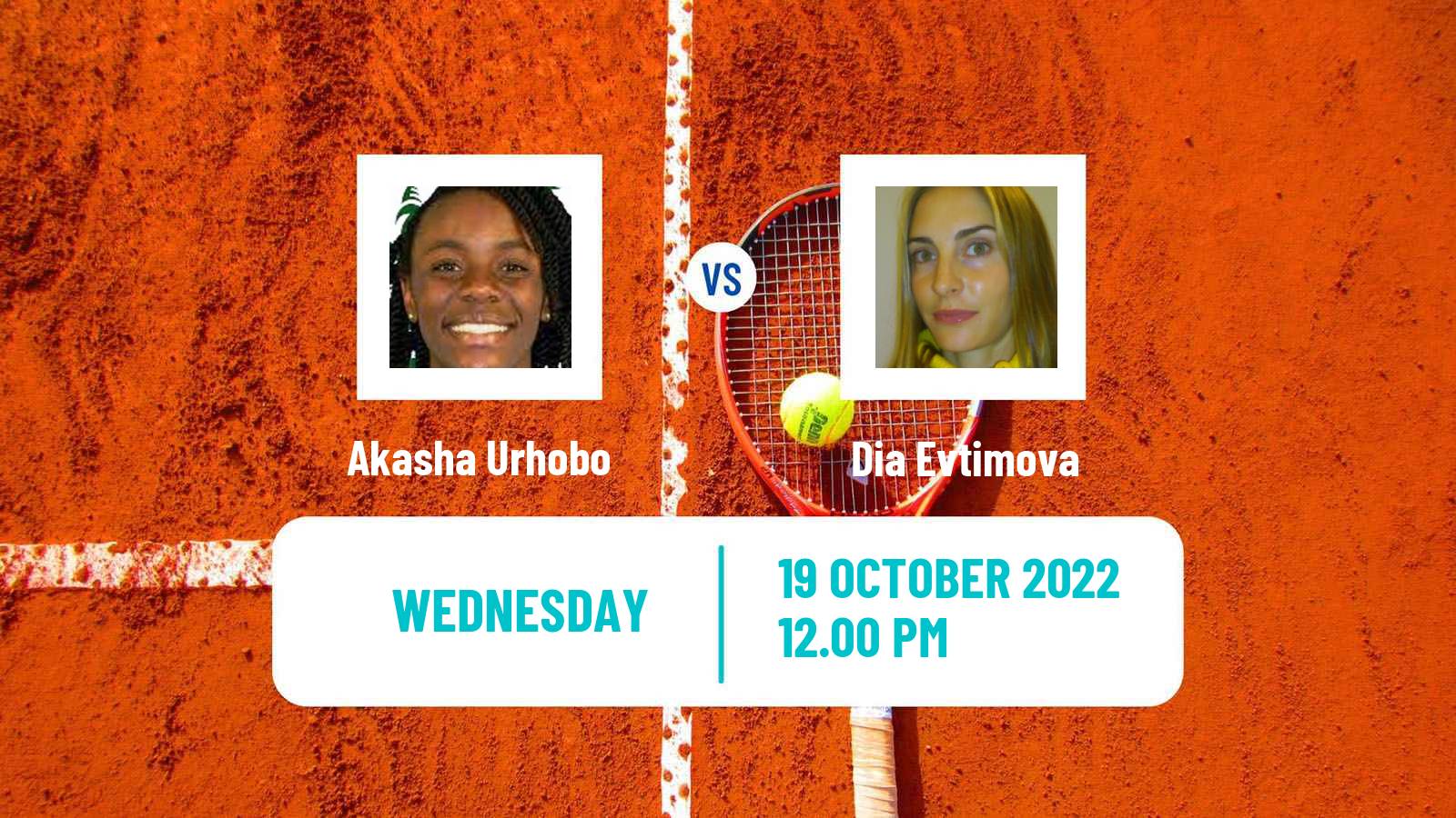 Tennis ITF Tournaments Akasha Urhobo - Dia Evtimova