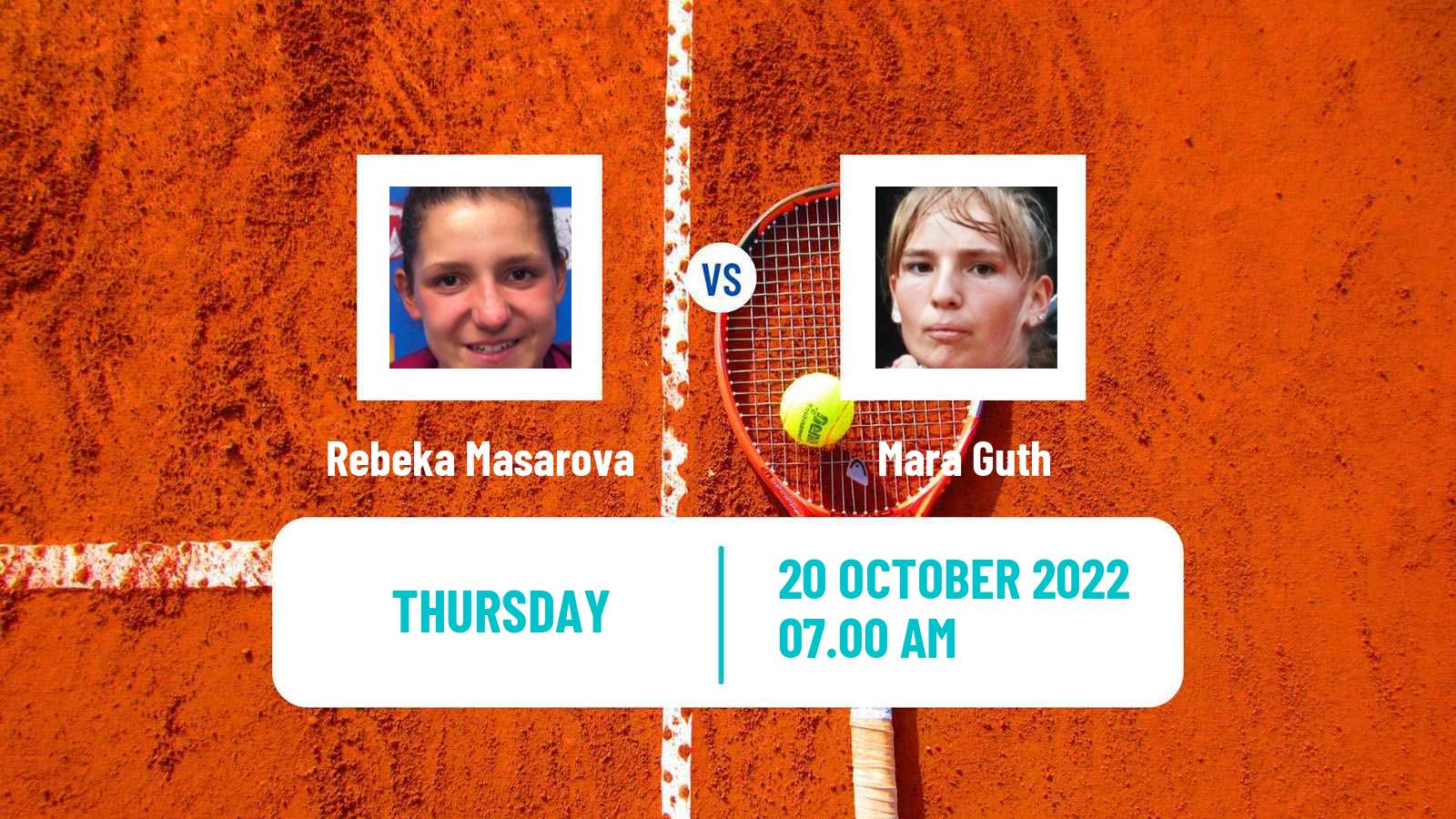 Tennis ITF Tournaments Rebeka Masarova - Mara Guth