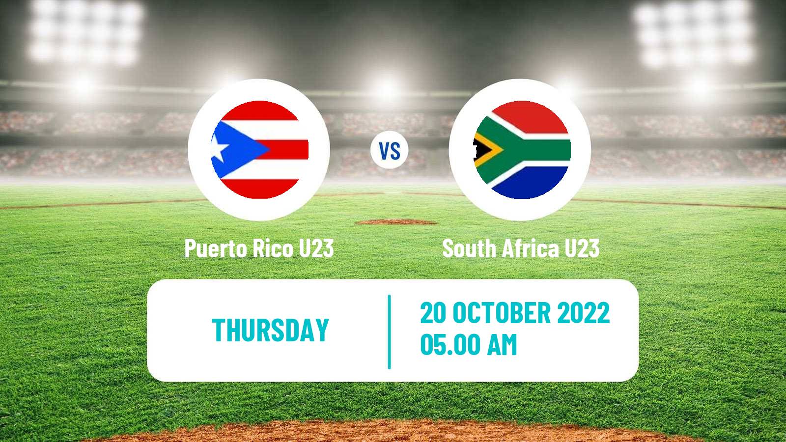 Baseball World Cup U23 Baseball Puerto Rico U23 - South Africa U23