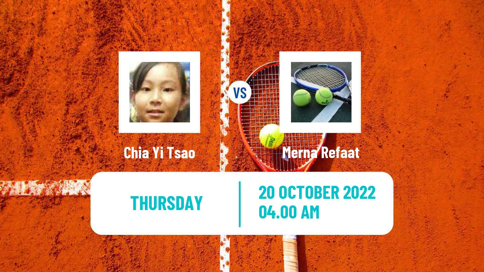 Tennis ITF Tournaments Chia Yi Tsao - Merna Refaat