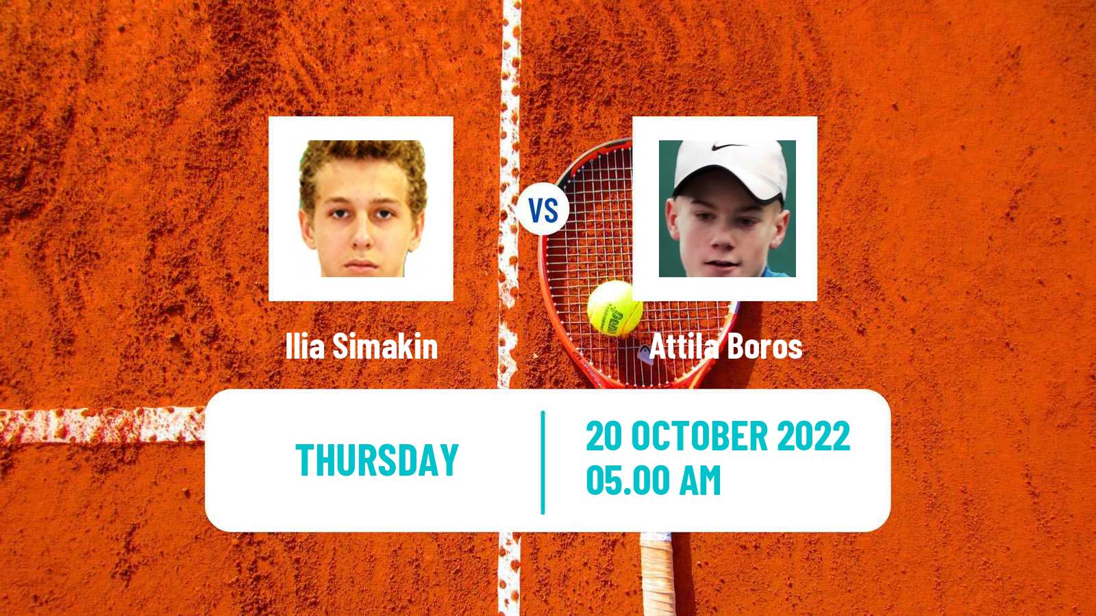 Tennis ITF Tournaments Ilia Simakin - Attila Boros