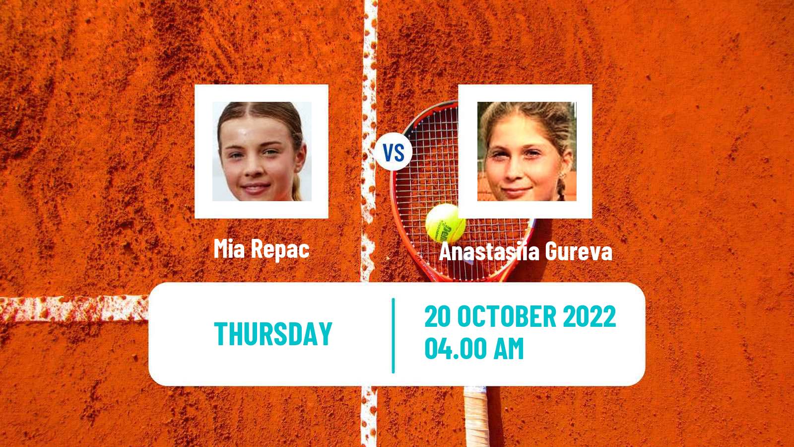 Tennis ITF Tournaments Mia Repac - Anastasiia Gureva