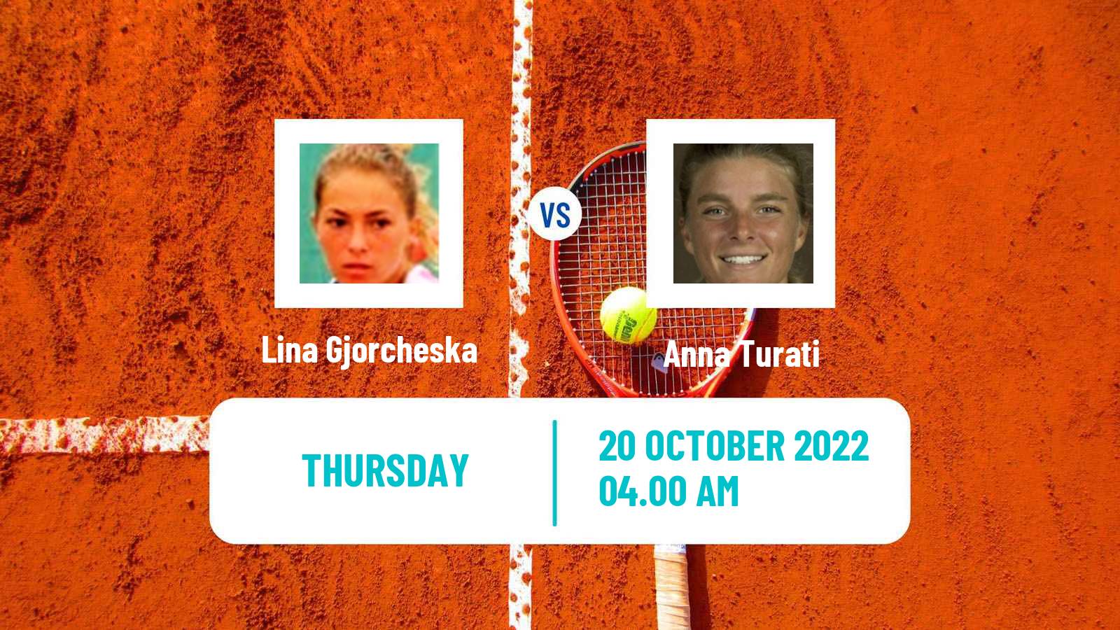 Tennis ITF Tournaments Lina Gjorcheska - Anna Turati