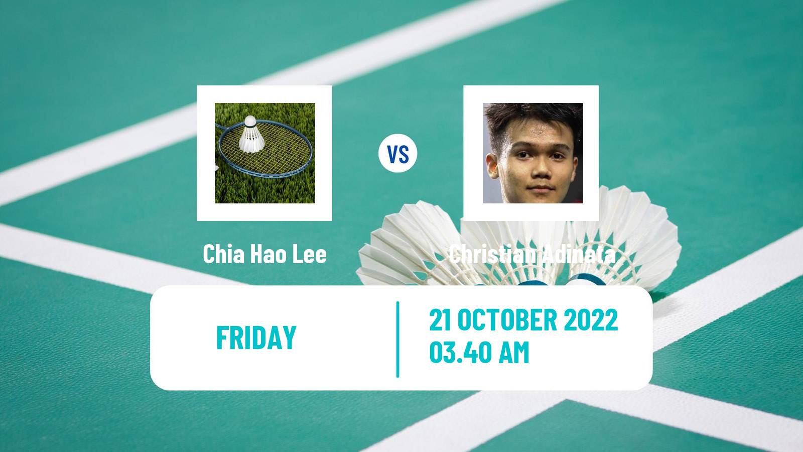 Badminton Badminton Chia Hao Lee - Christian Adinata